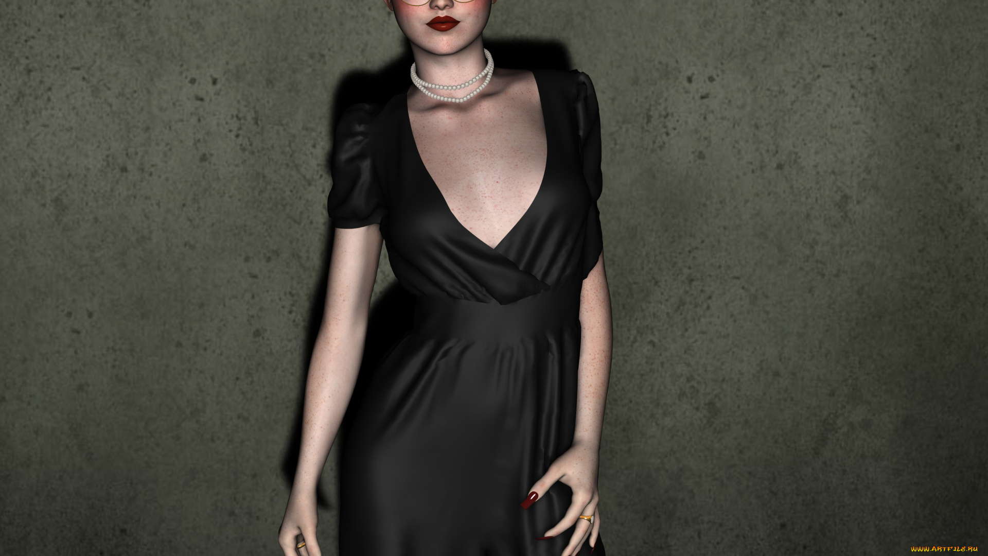 3д, графика, люди, , people, очки, рыжая, фон, девушка, взгляд