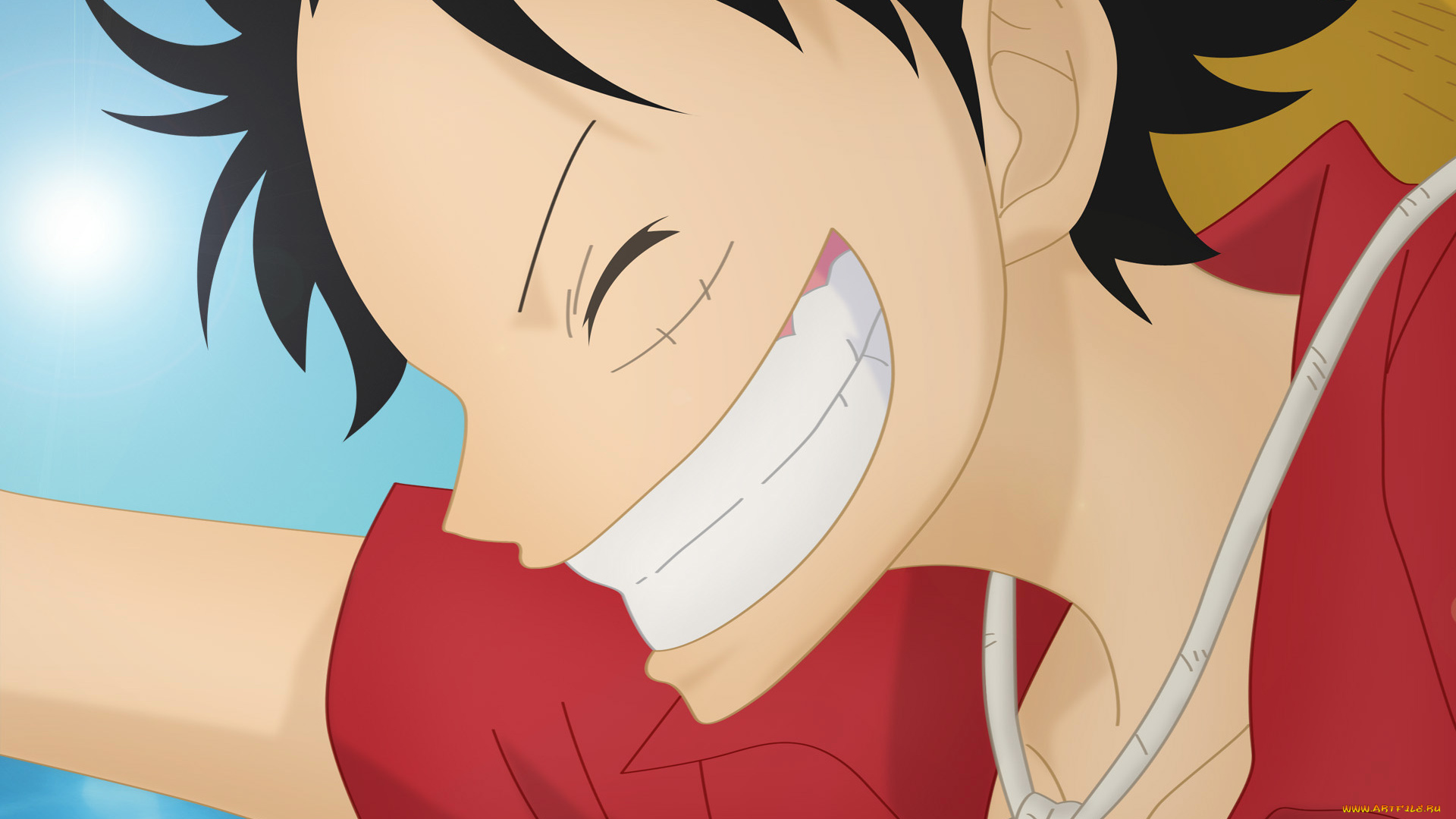 аниме, one, piece, luffy, monkey, d, улыбка, шляпа, мужчина