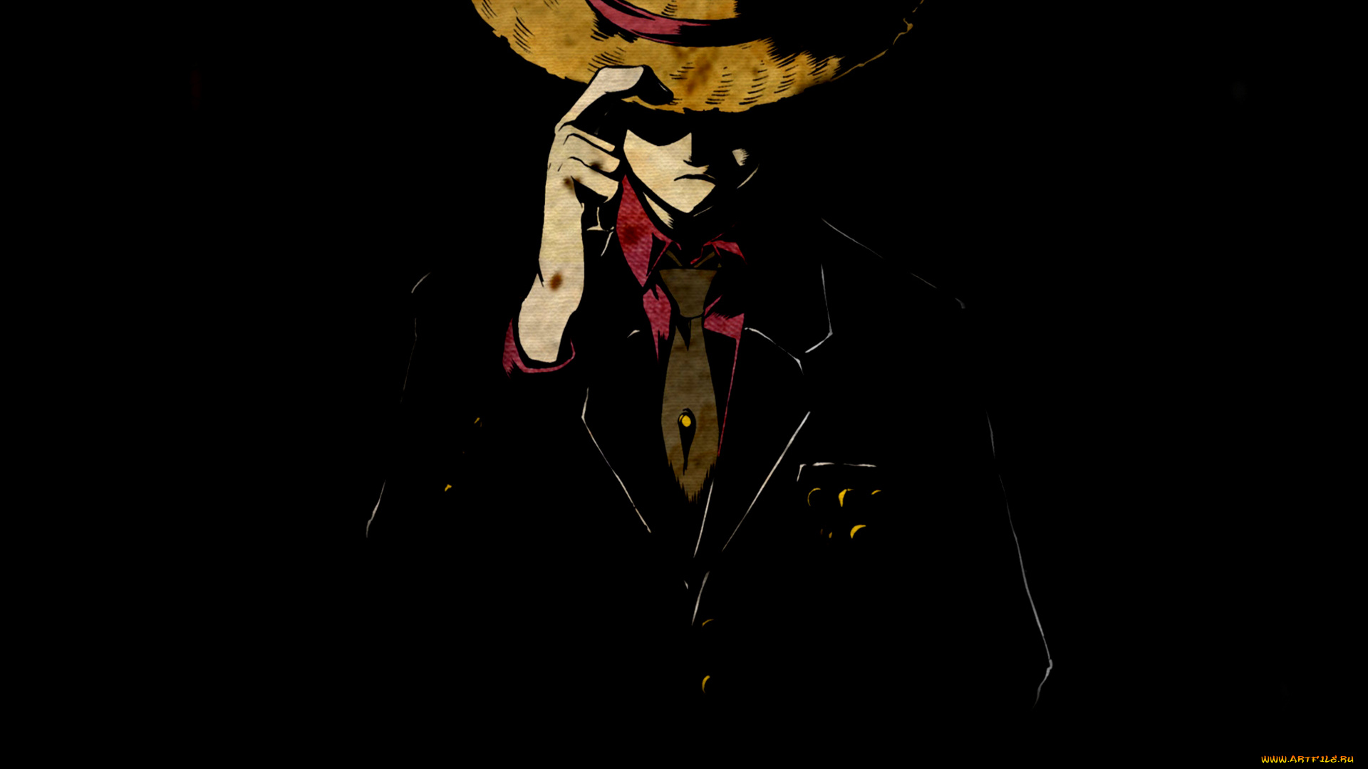 аниме, one, piece, monkey, d, luffy, шляпа, пират, мужчина