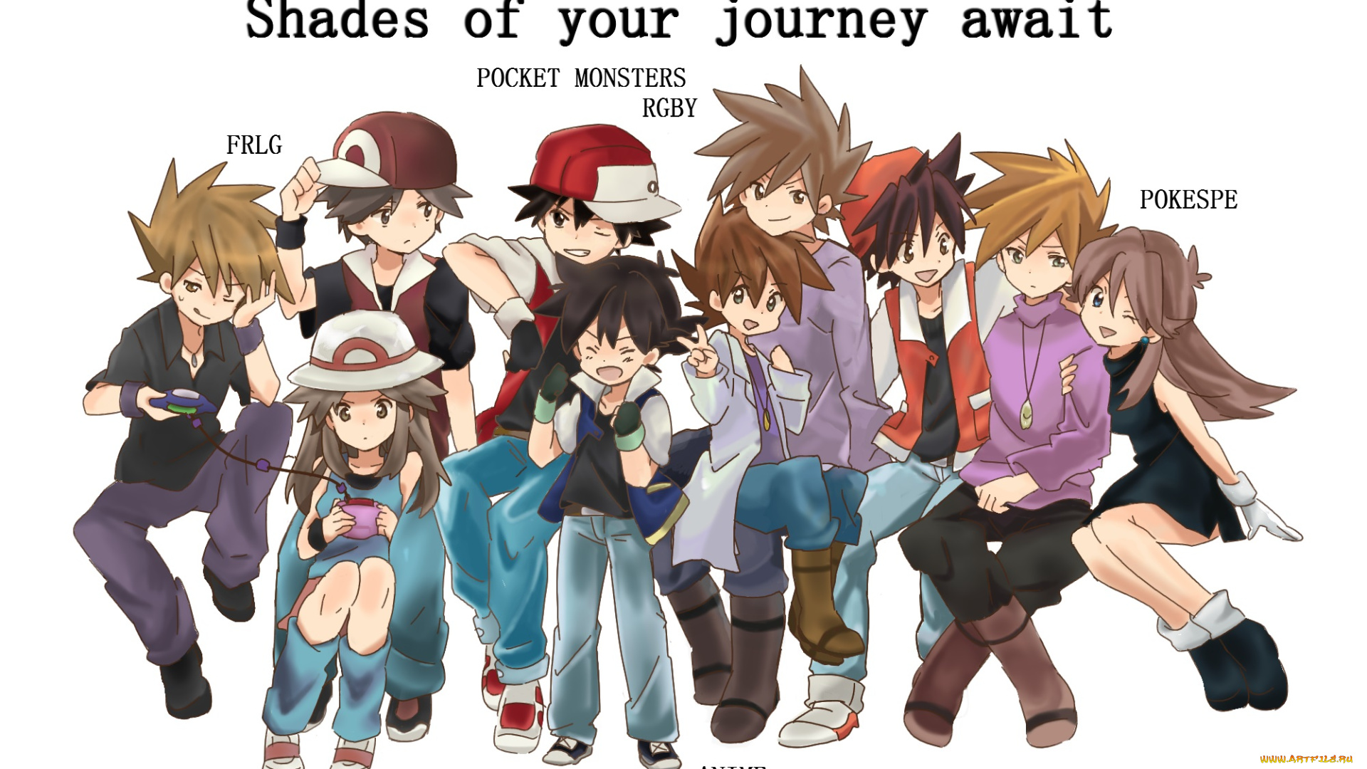 аниме, pokemon, арт, покемон, чиби, белый, фон