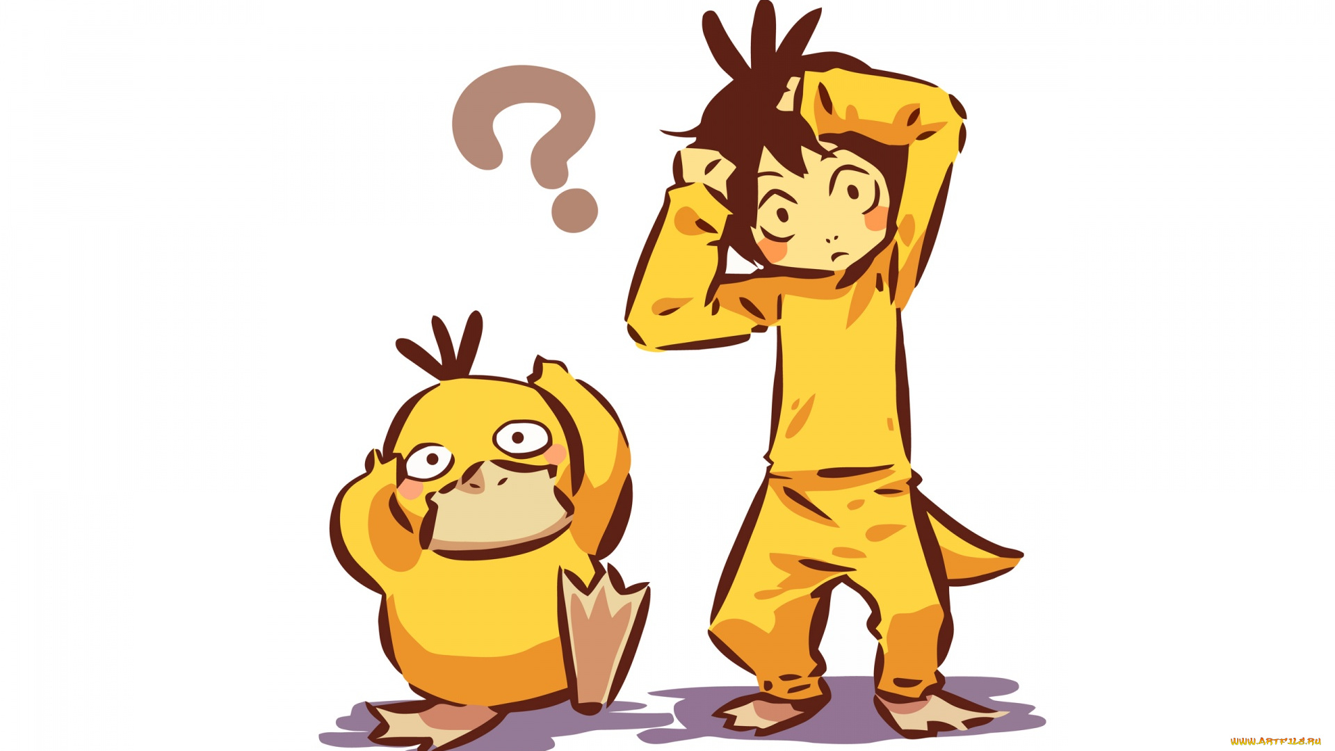 аниме, pokemon, мальчик, белый, фон, покемон, арт