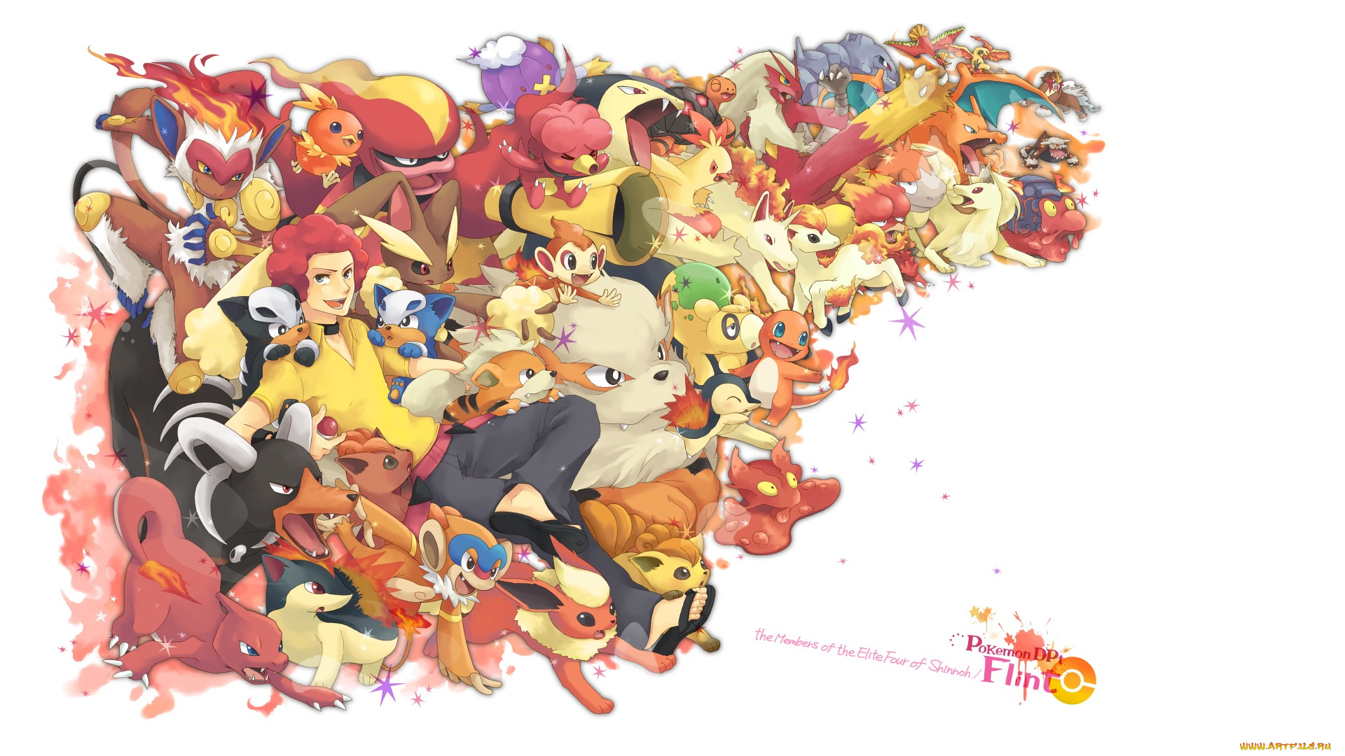 аниме, pokemon, улыбка, белый, фон, арт, парень, мастер, покемоны