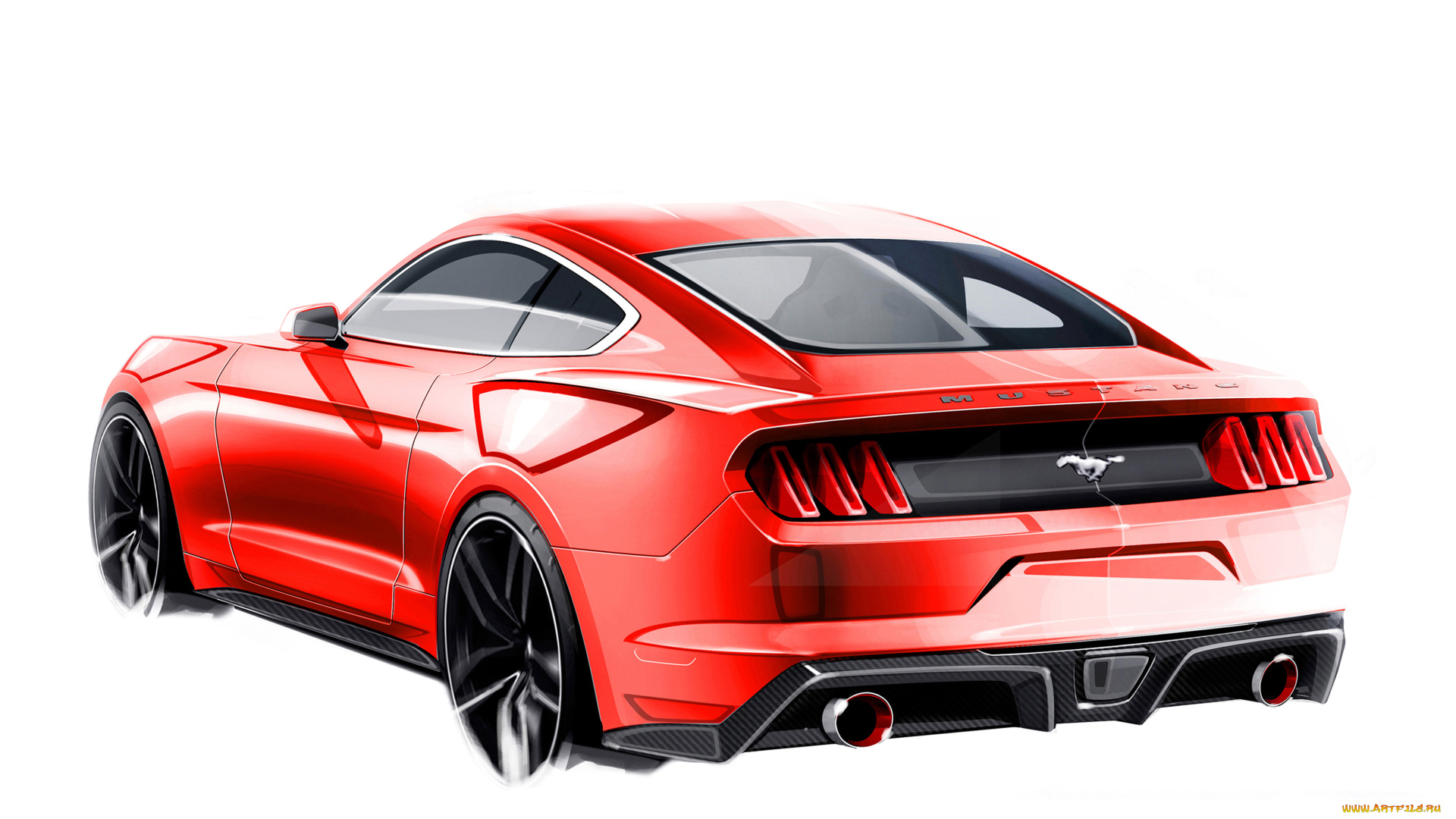 автомобили, рисованные, красный, ford