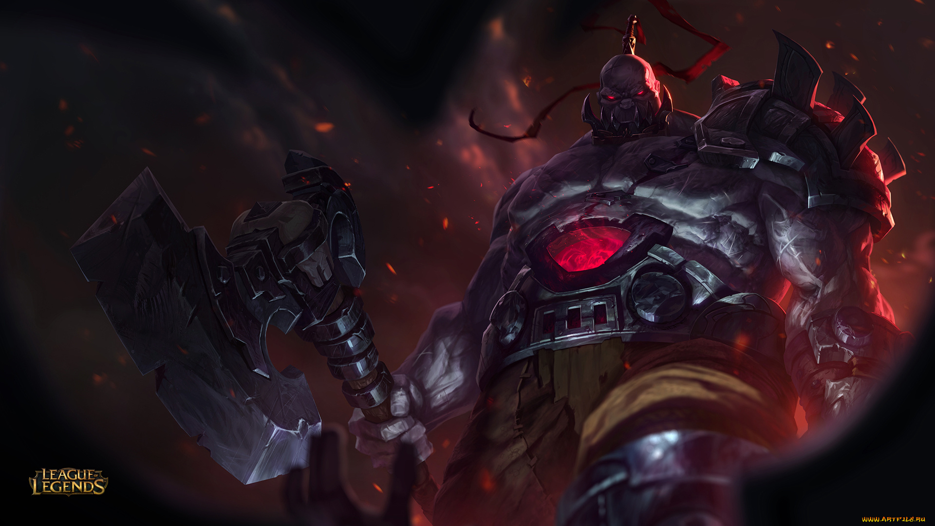видео, игры, league, of, legends, здоровяк, league, of, legends, sion, топор, undead, champion