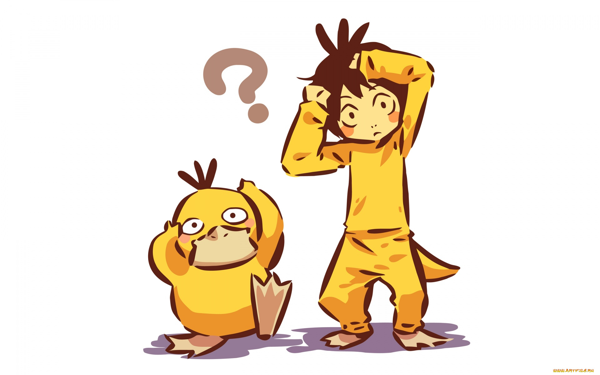 аниме, pokemon, мальчик, белый, фон, покемон, арт