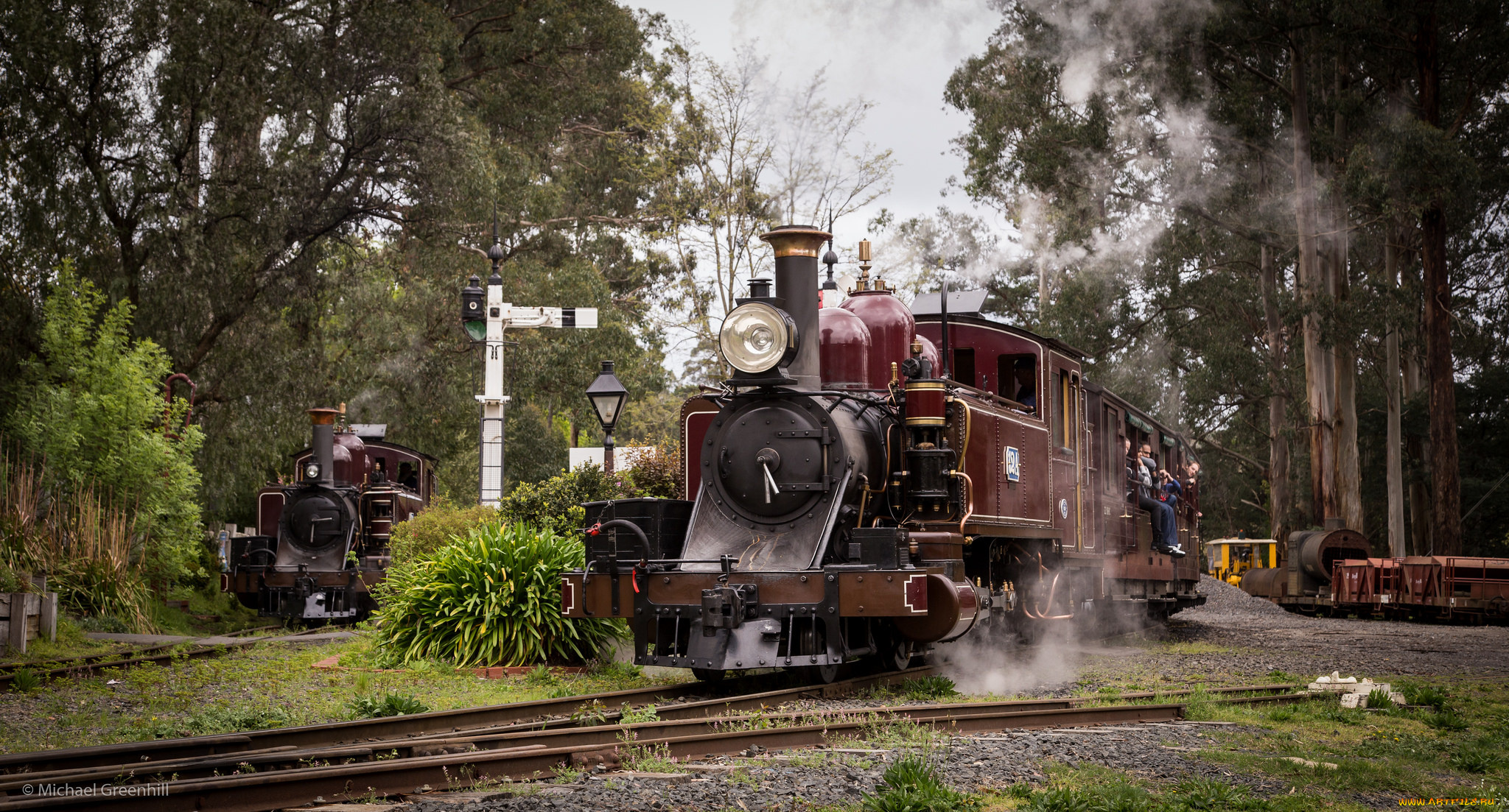 техника, паровозы, железная, вагоны, паровоз, рельсы, дорога