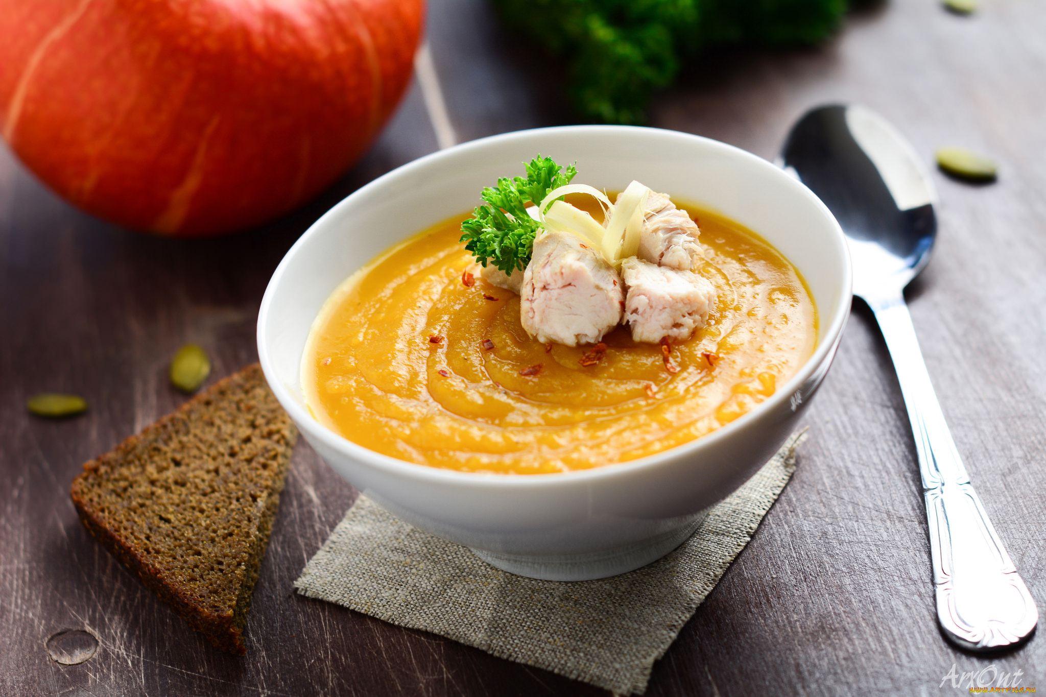 еда, первые, блюда, зелень, мясо, пюре, суп