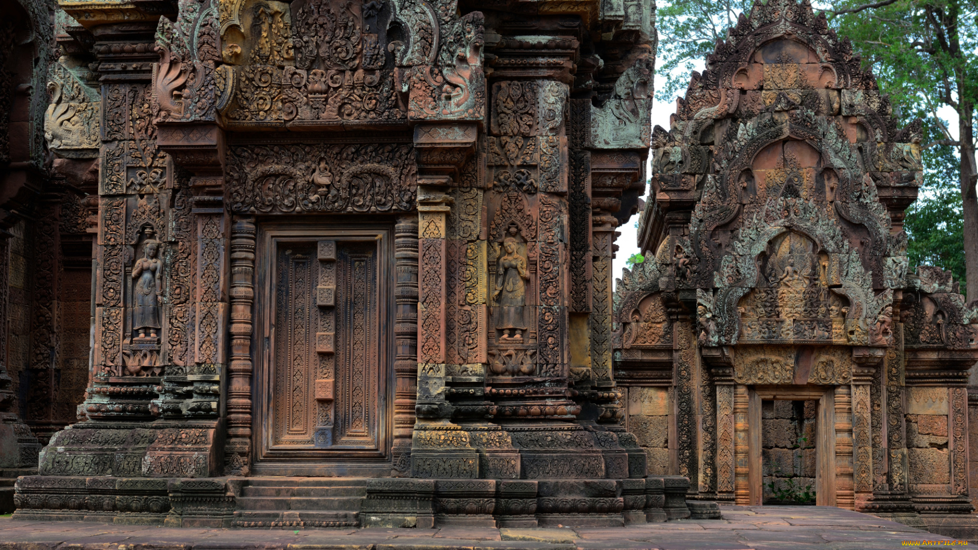 города, -, исторические, , архитектурные, памятники, бантеайсрей, камбоджа