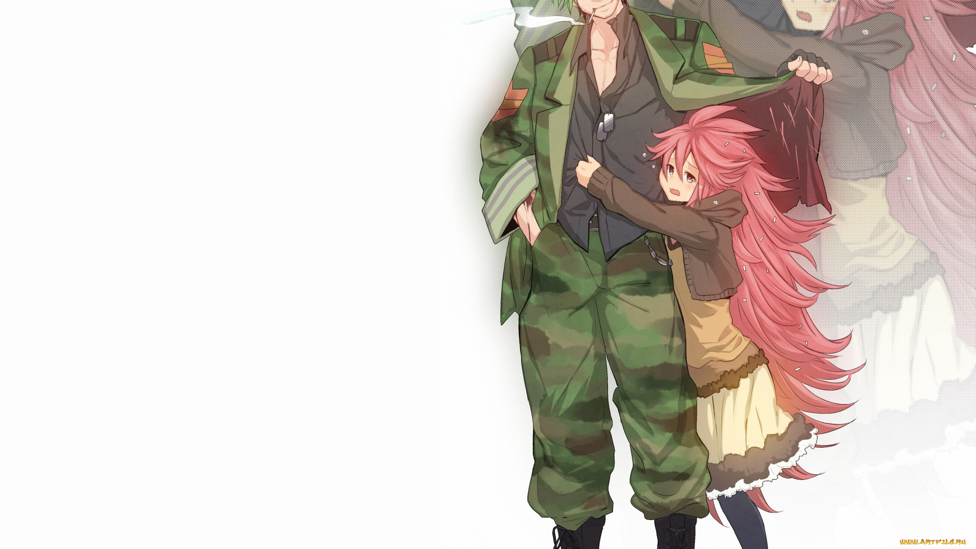 аниме, happy, tree, friends, двое