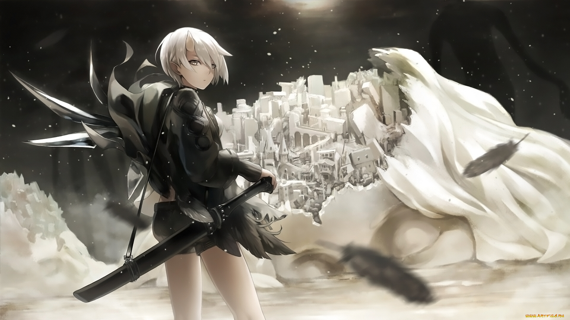 аниме, оружие, , техника, , технологии, девушка