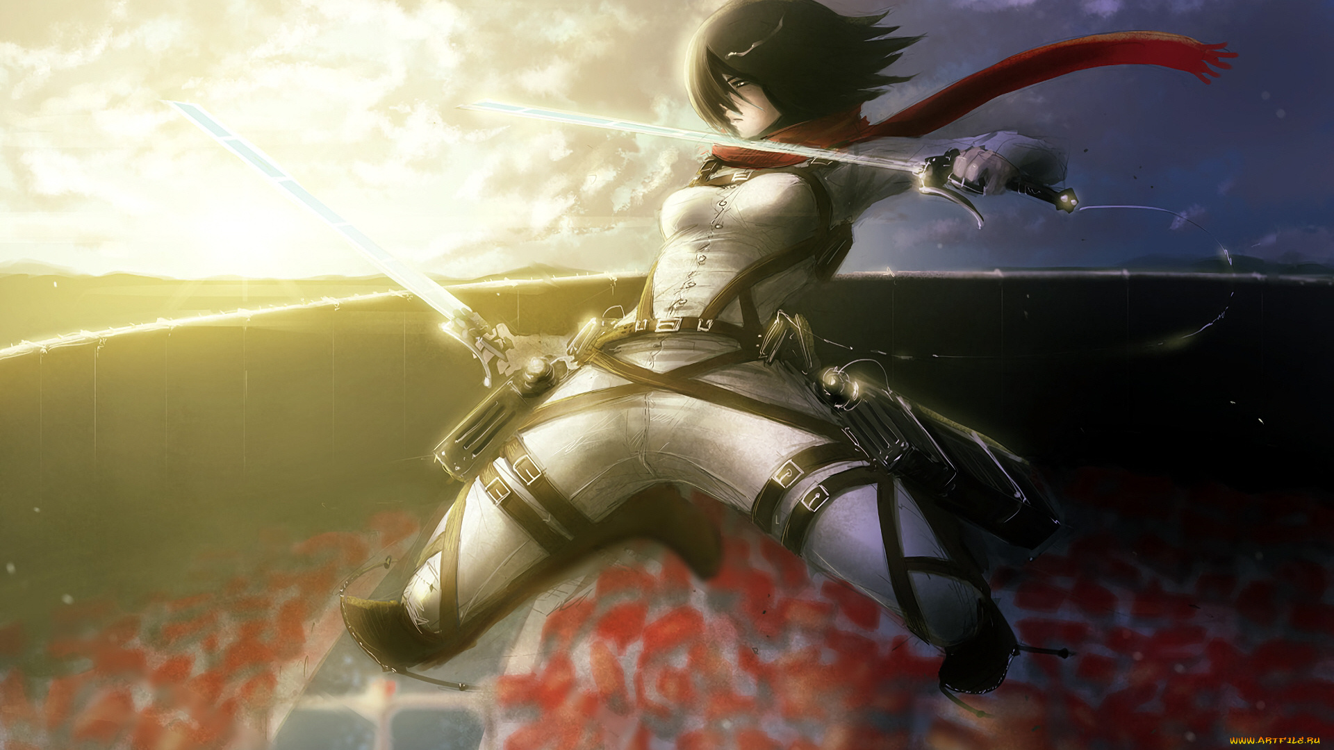 аниме, shingeki, no, kyojin, атака, титанов