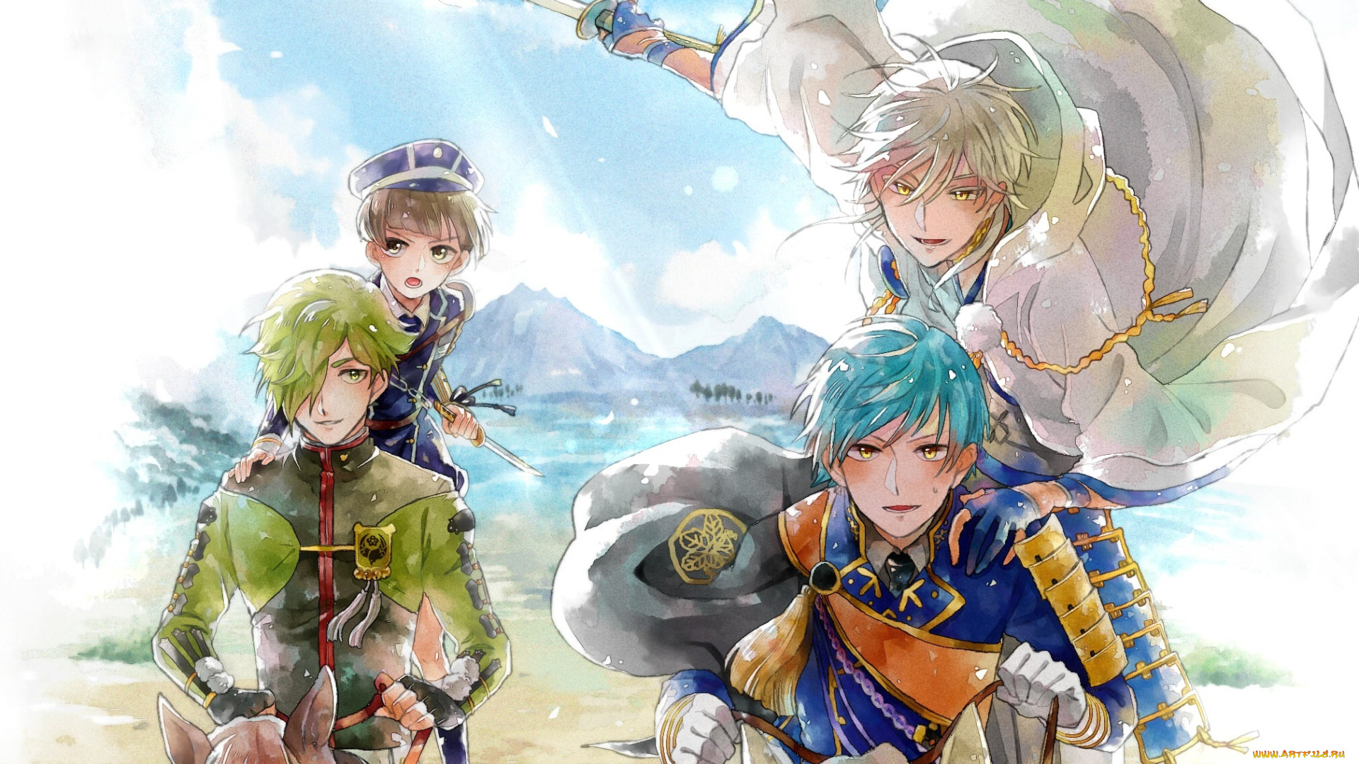 аниме, touken, ranbu, танец, мечей