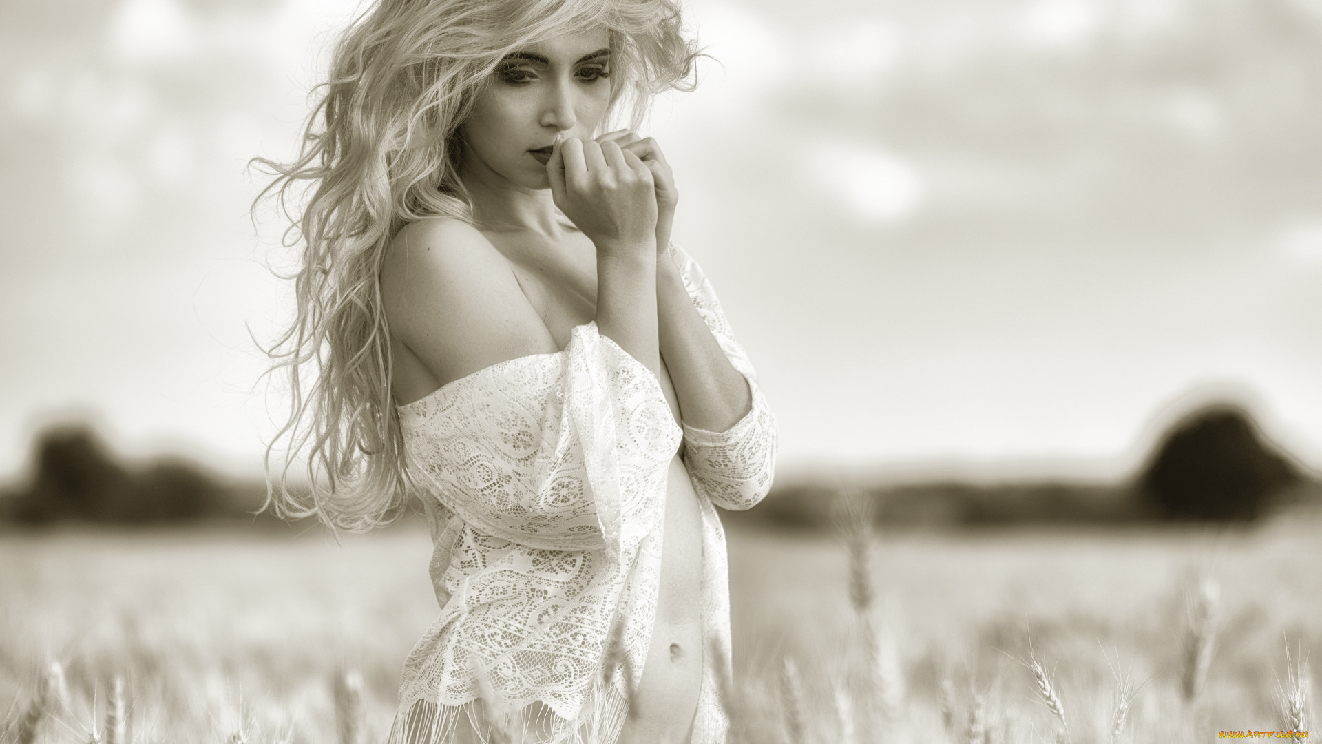 девушки, -unsort, , Черно-белые, обои, взгляд, лицо