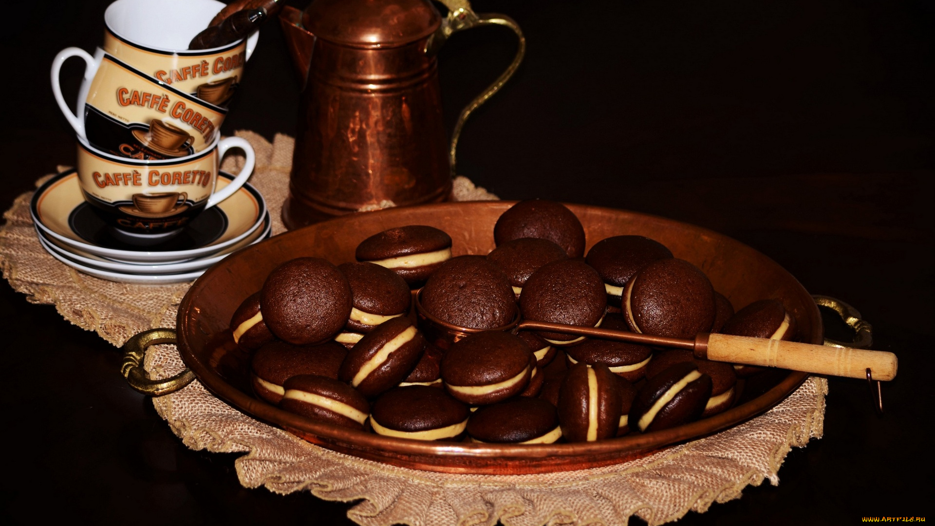 еда, пирожные, , кексы, , печенье, чашка, блюдце, кофейник