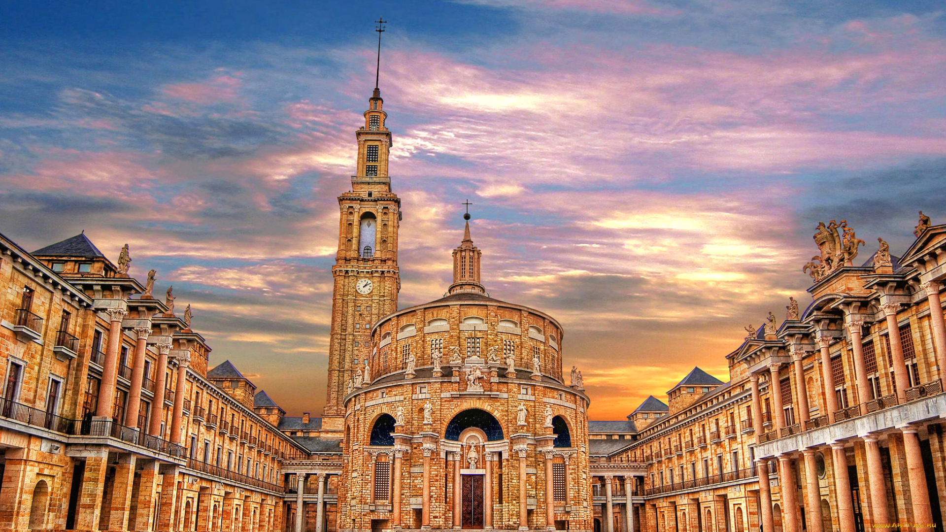 города, -, католические, соборы, , костелы, , аббатства, испания, церковь, астурия, дома, хихон, площадь