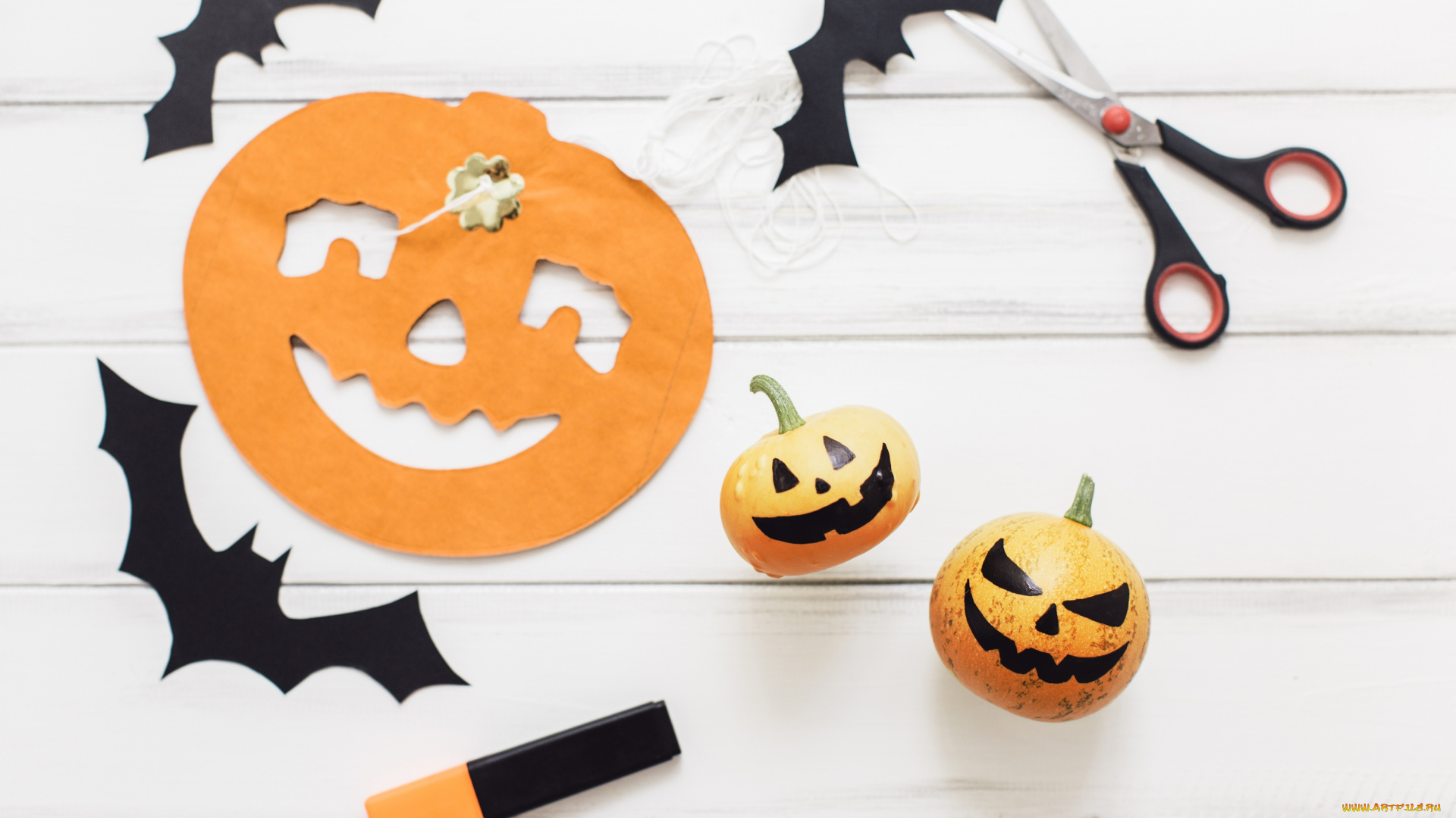 праздничные, хэллоуин, праздник, мышь, тыква, ножницы