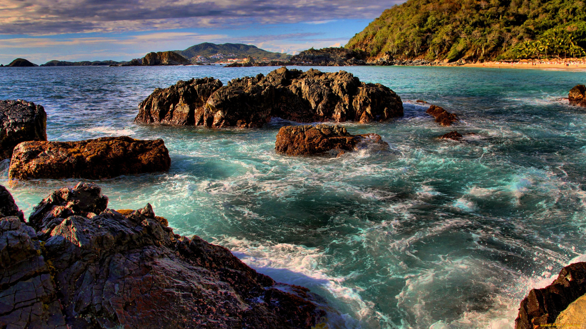 природа, побережье, простор