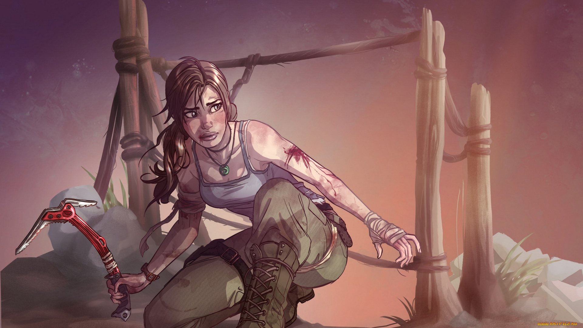 рисованное, кино, девушка, оружие