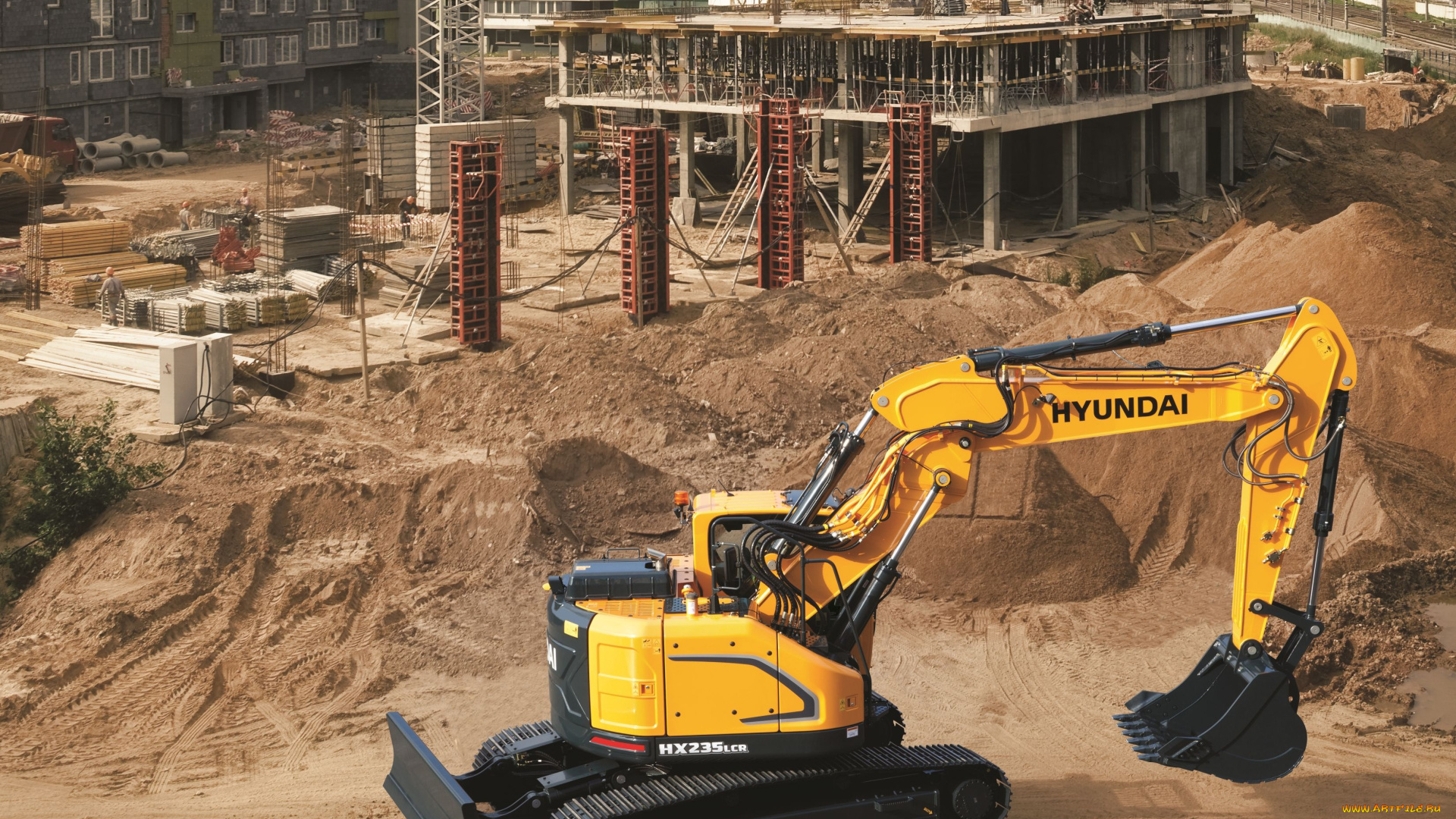техника, экскаваторы, hyundai