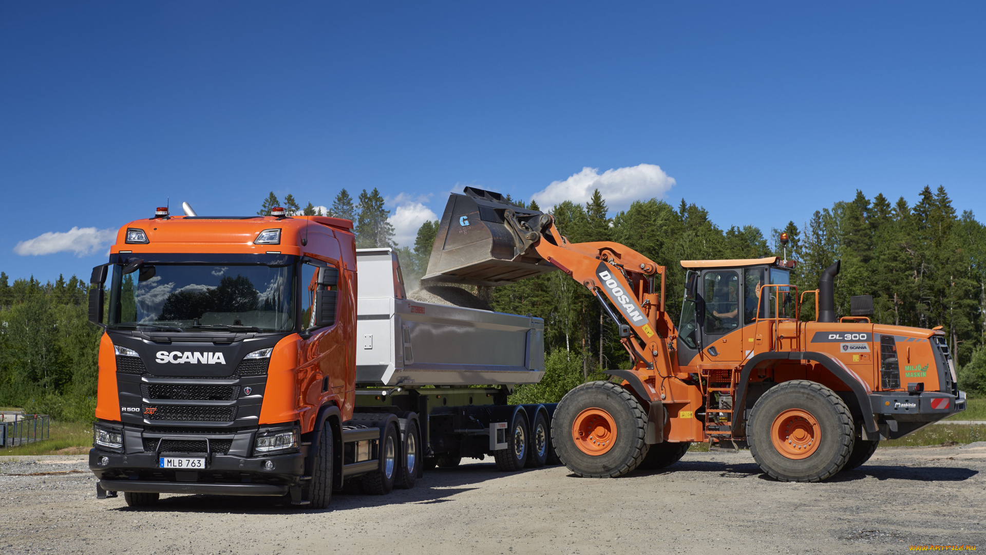 техника, фронтальные, погрузчики, scania