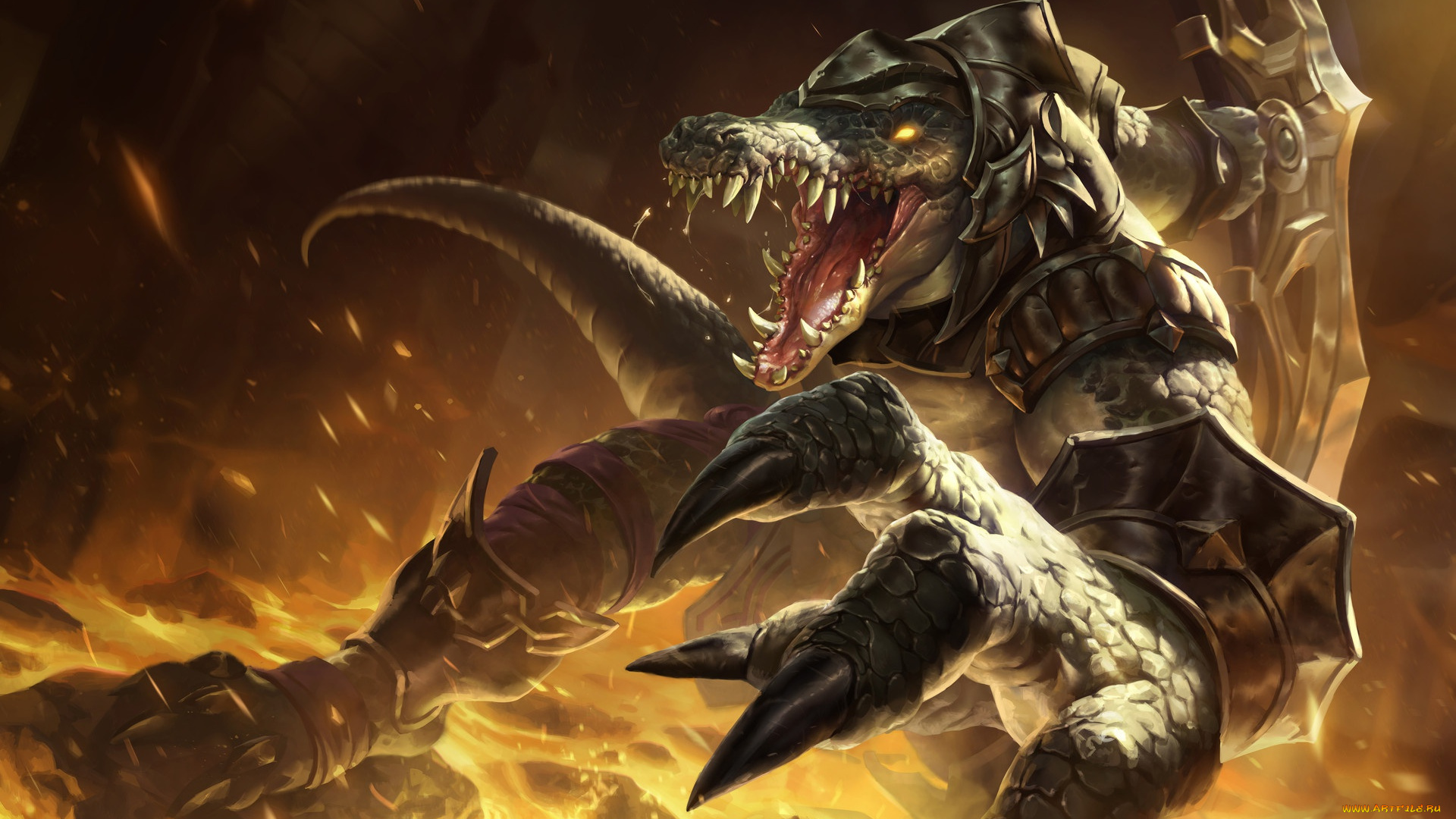 видео, игры, league, of, legends, игра, чемпион, sixmorevodka, studio, арт, renekton