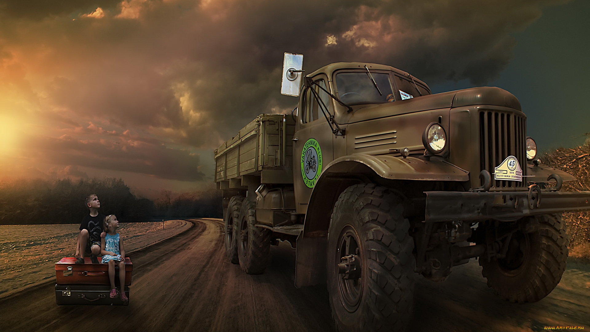 юмор, и, приколы, грузовик, дорога, дети