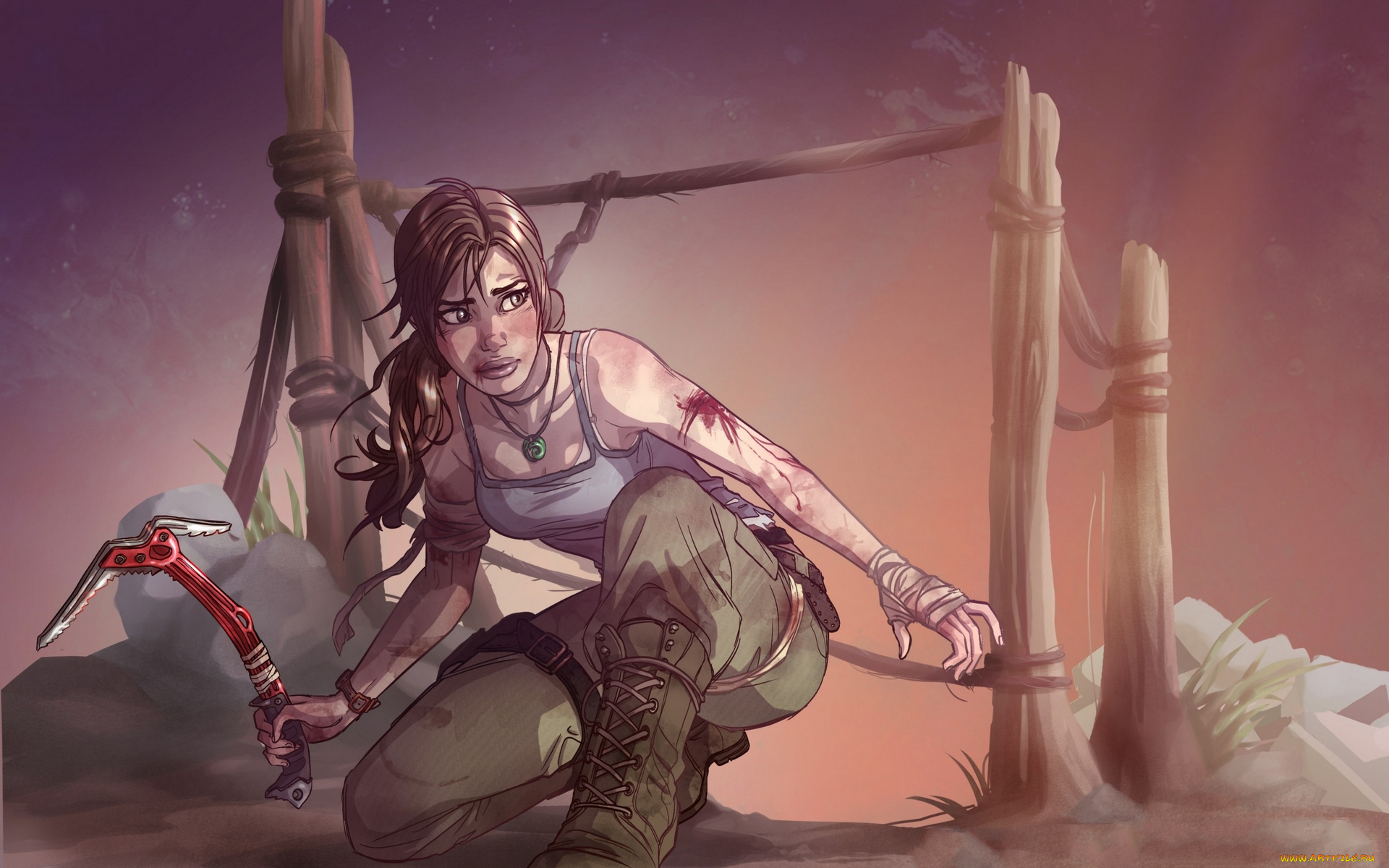 рисованное, кино, девушка, оружие