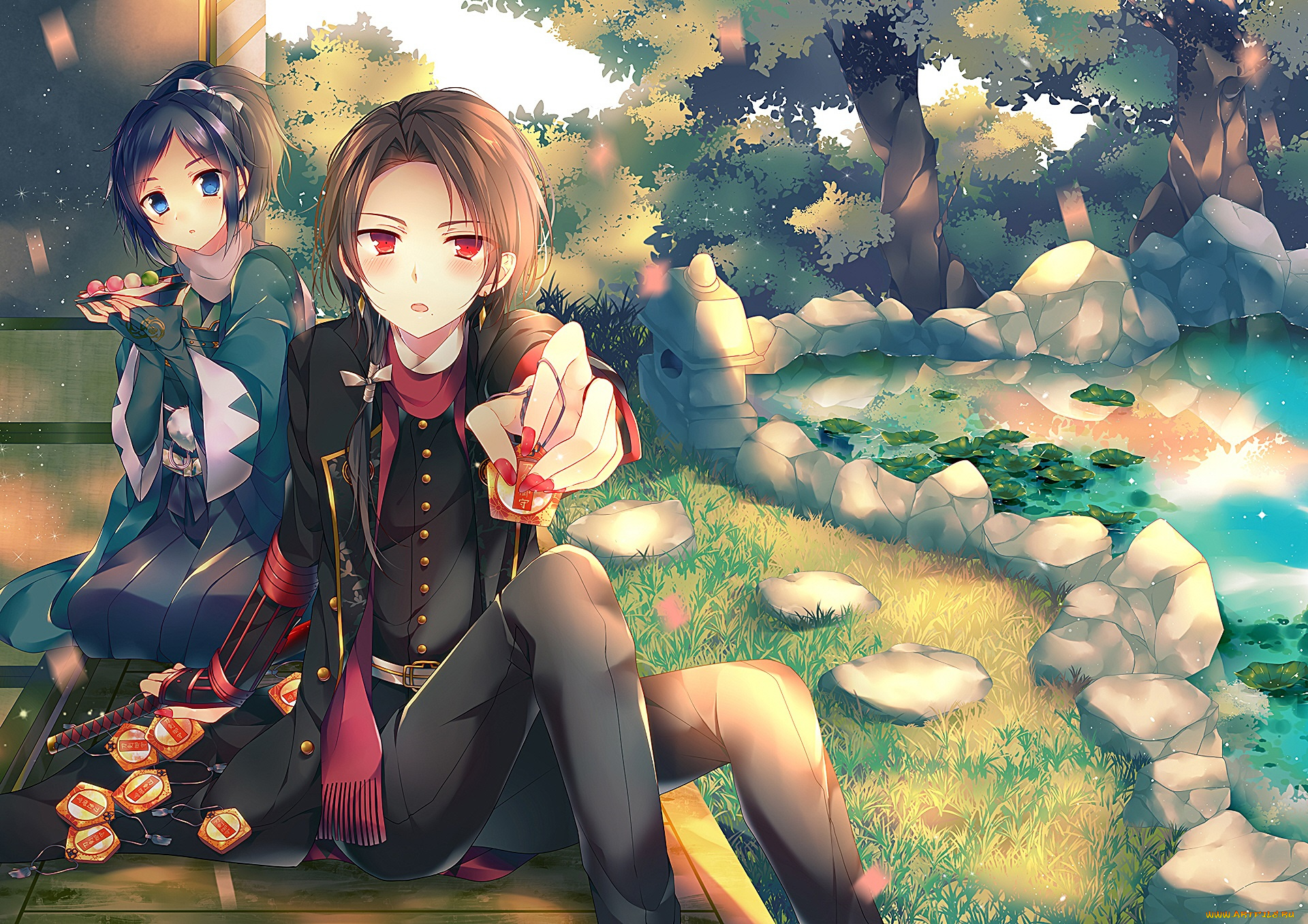 аниме, touken, ranbu, танец, мечей