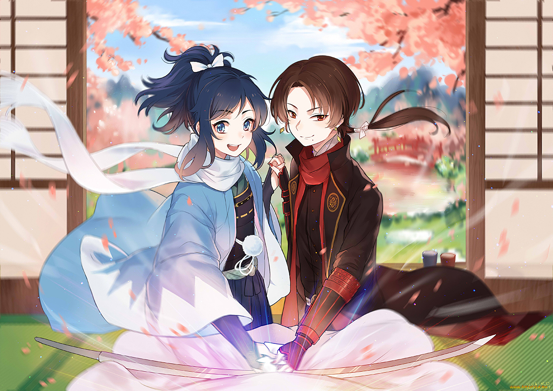 аниме, touken, ranbu, танец, мечей