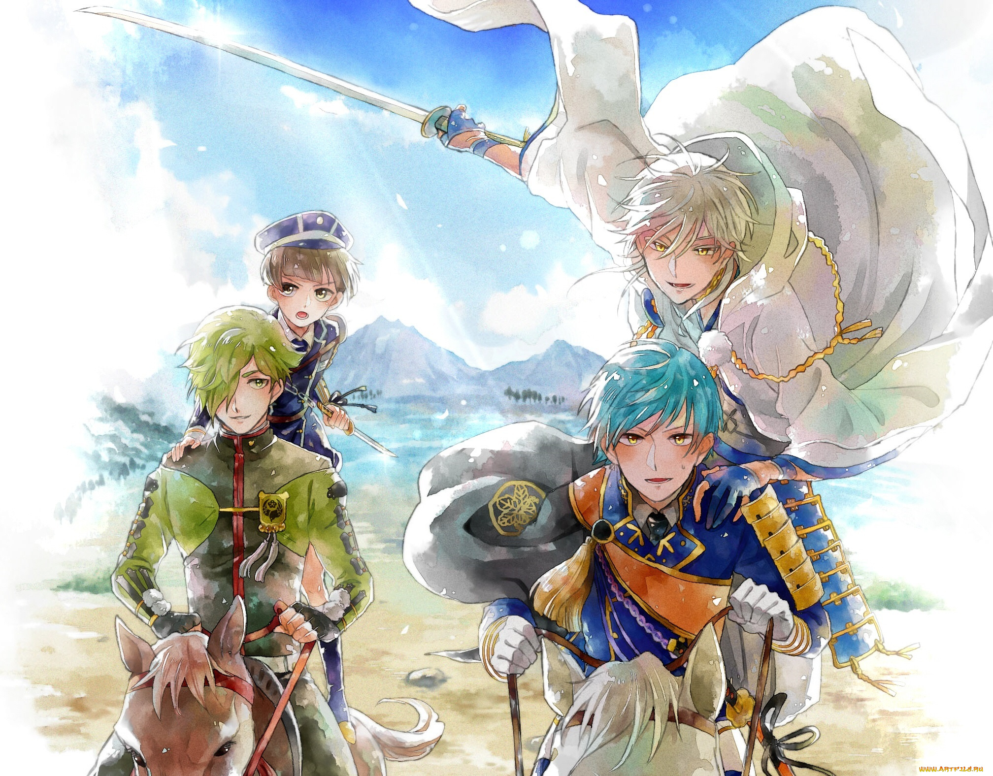 аниме, touken, ranbu, танец, мечей