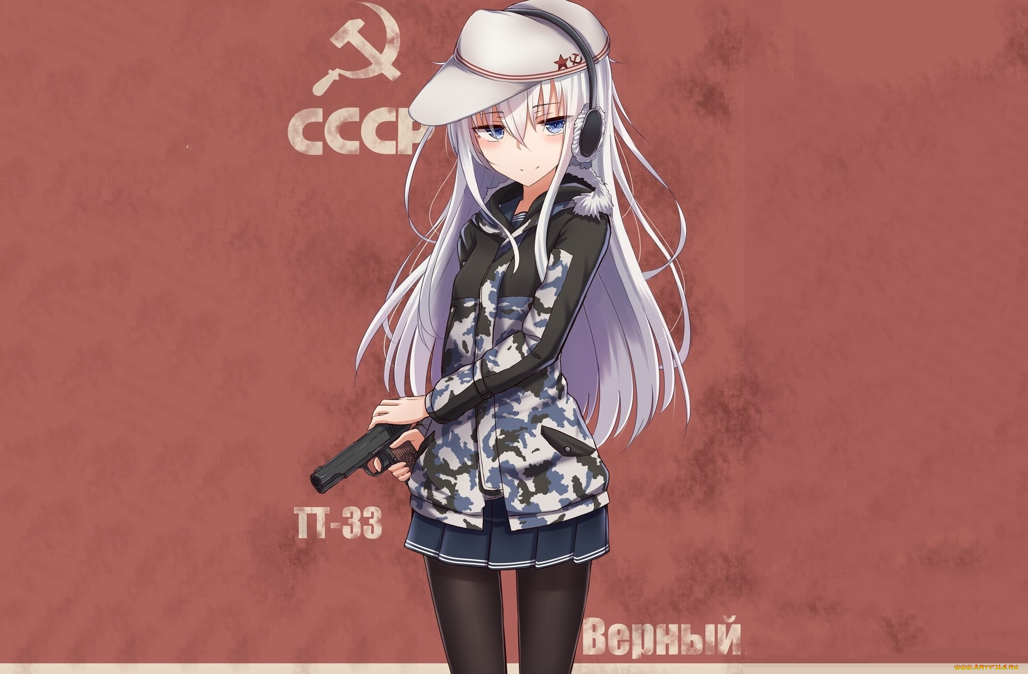 аниме, kantai, collection, фон, взгляд, девушка