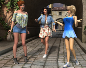 Картинка 3д+графика люди+ people фон взгляд девушки