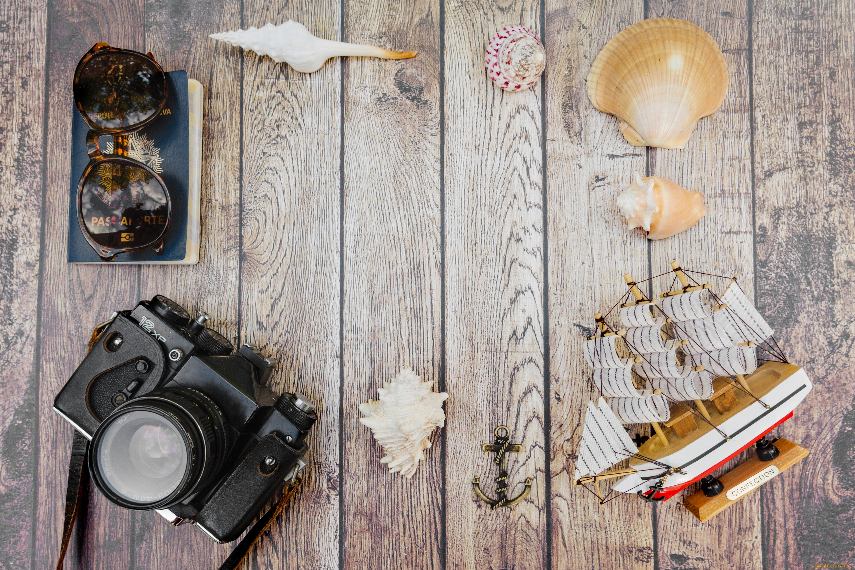 разное, -, другое, море, лето, аксессуары, фотоаппарат, очки, телефон, блокнот, ракушка