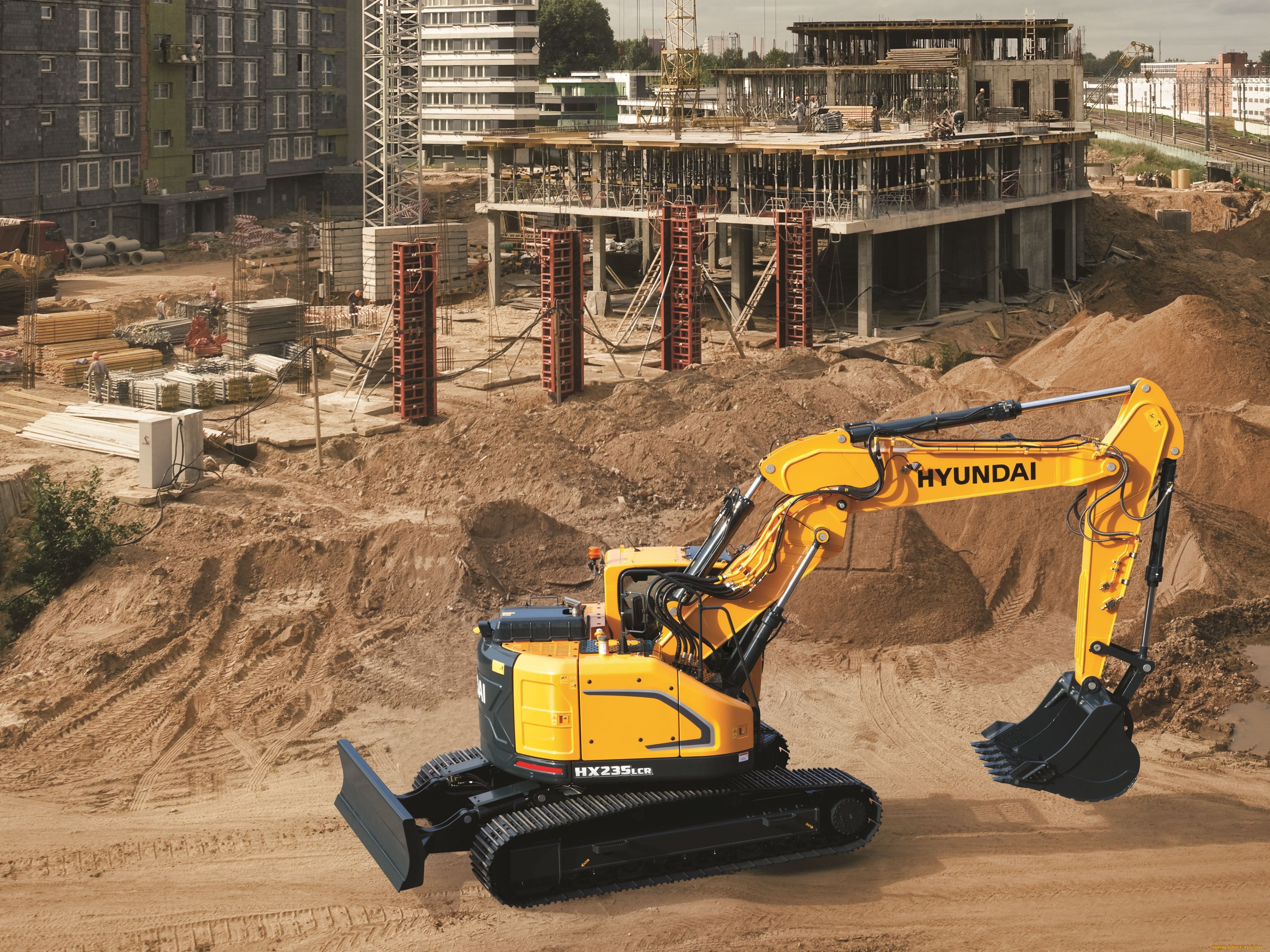 техника, экскаваторы, hyundai