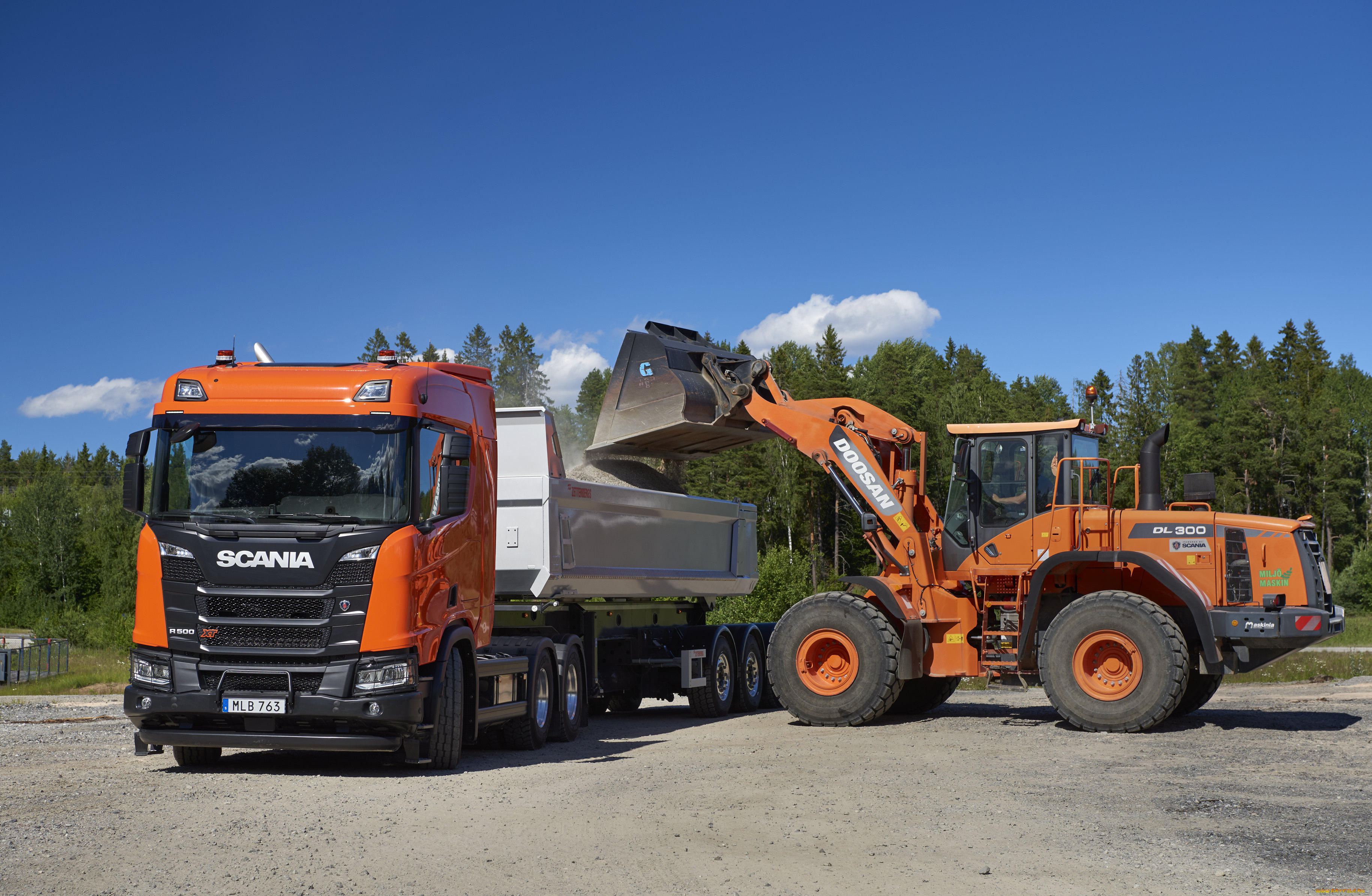 техника, фронтальные, погрузчики, scania