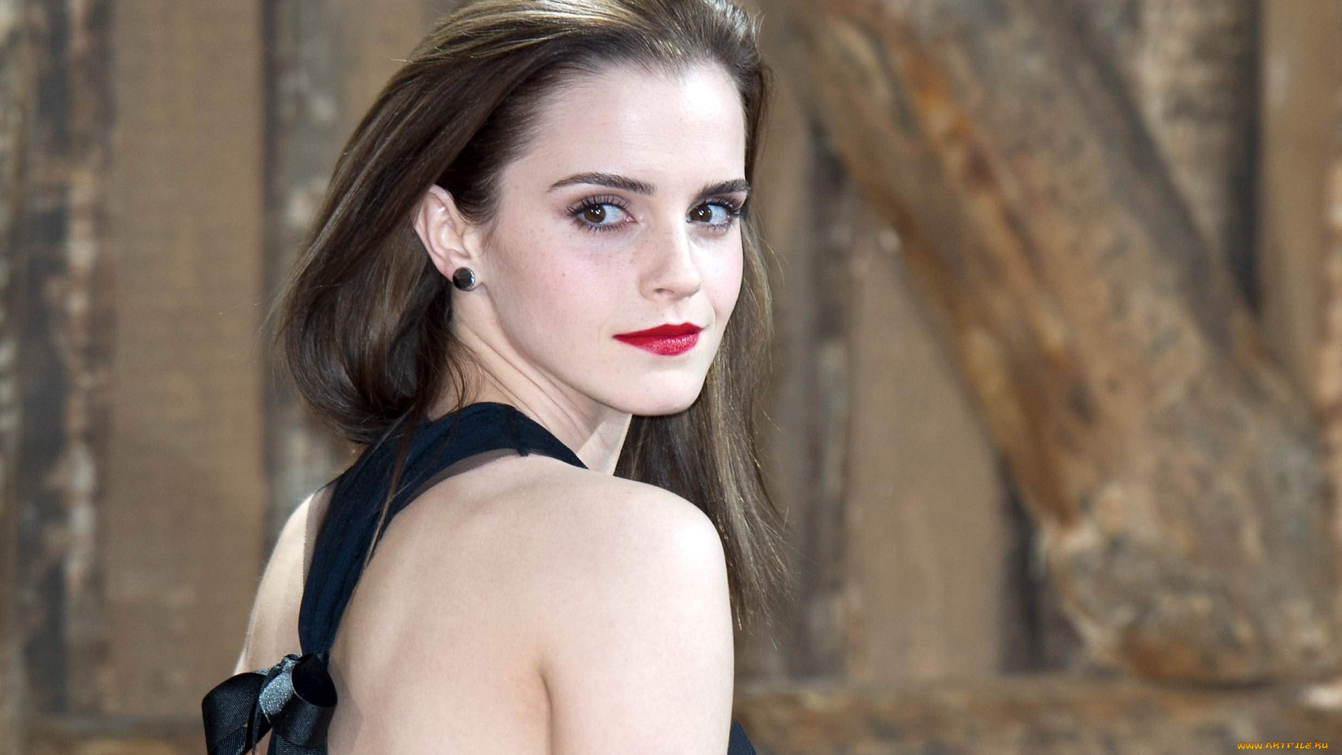 девушки, emma, watson, спина, взгляд, актриса