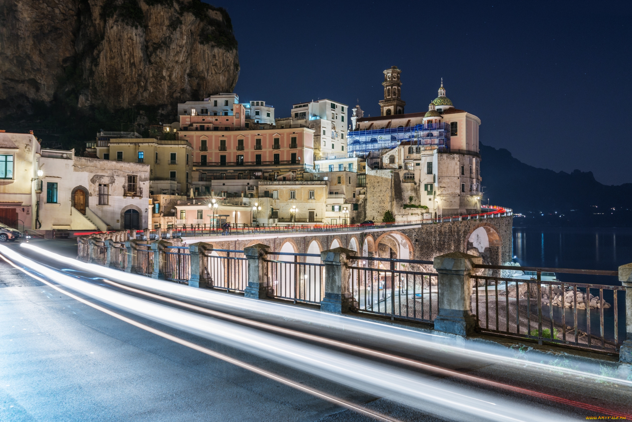 города, -, огни, ночного, города, простор