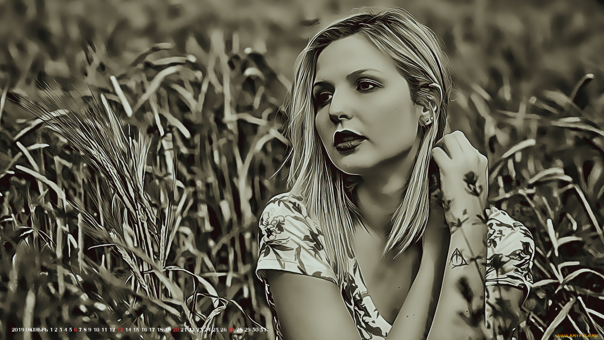 календари, компьютерный, дизайн, 2019, calendar, девушка, растение, женщина