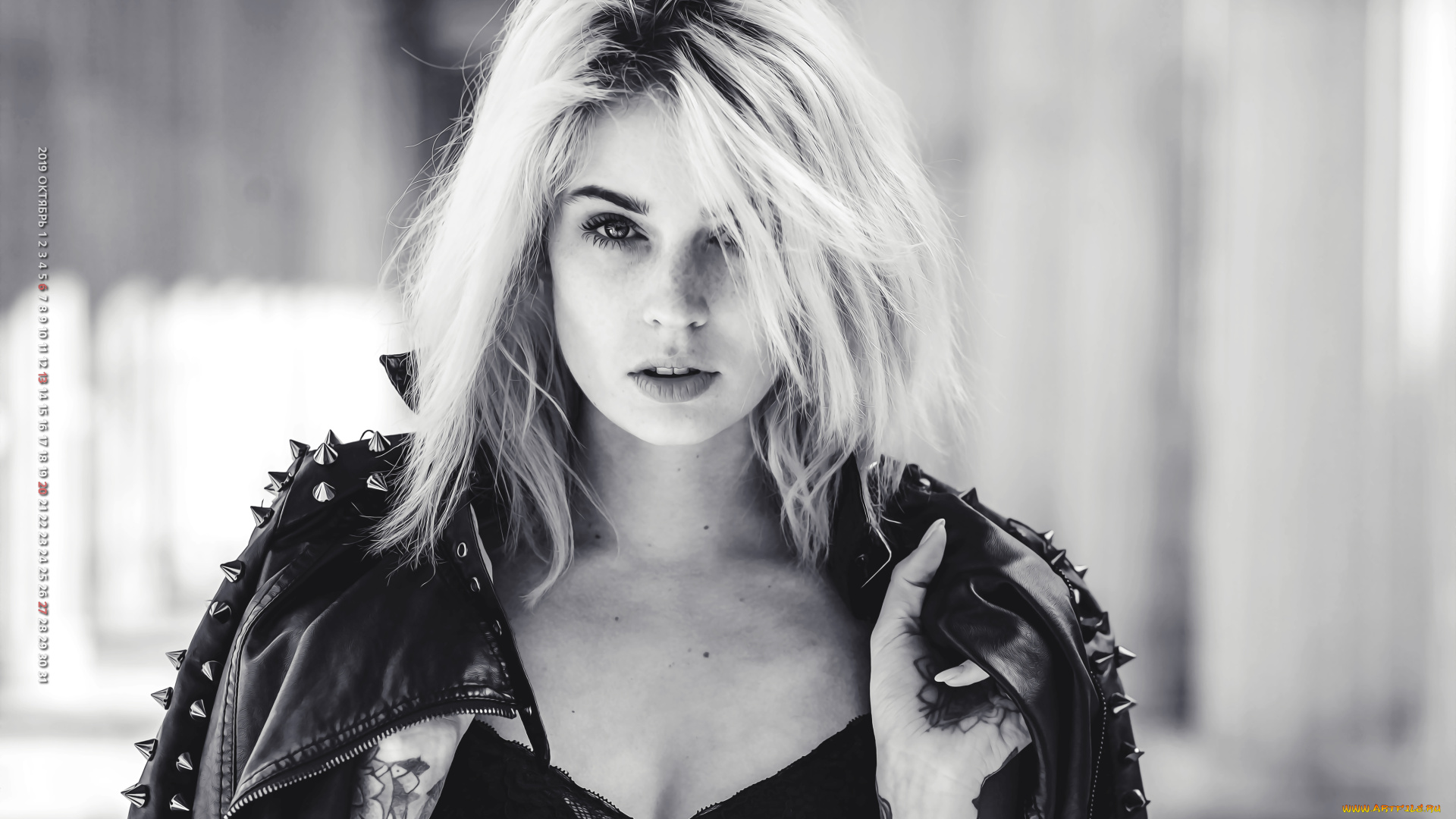 календари, компьютерный, дизайн, 2019, calendar, женщина, девушка, тату, блондинка, взгляд