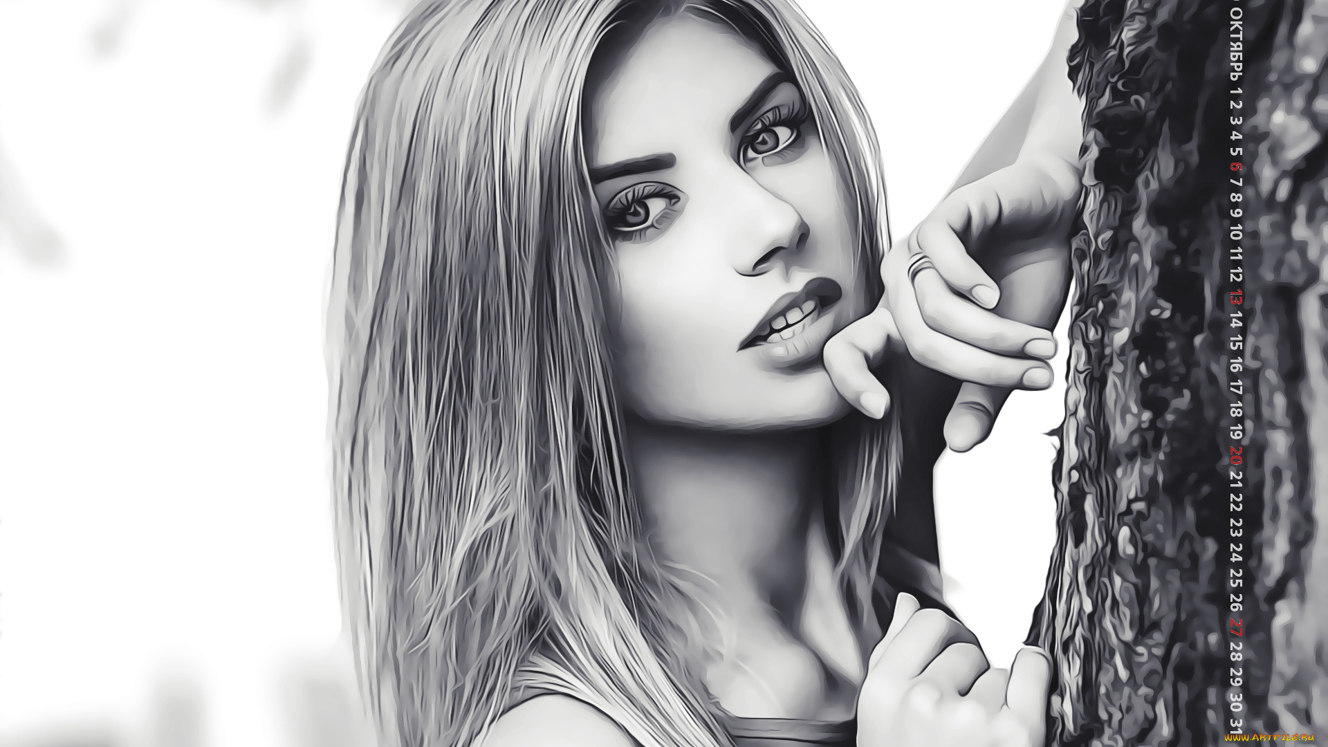 календари, компьютерный, дизайн, женщина, calendar, 2019, девушка, лицо, взгляд