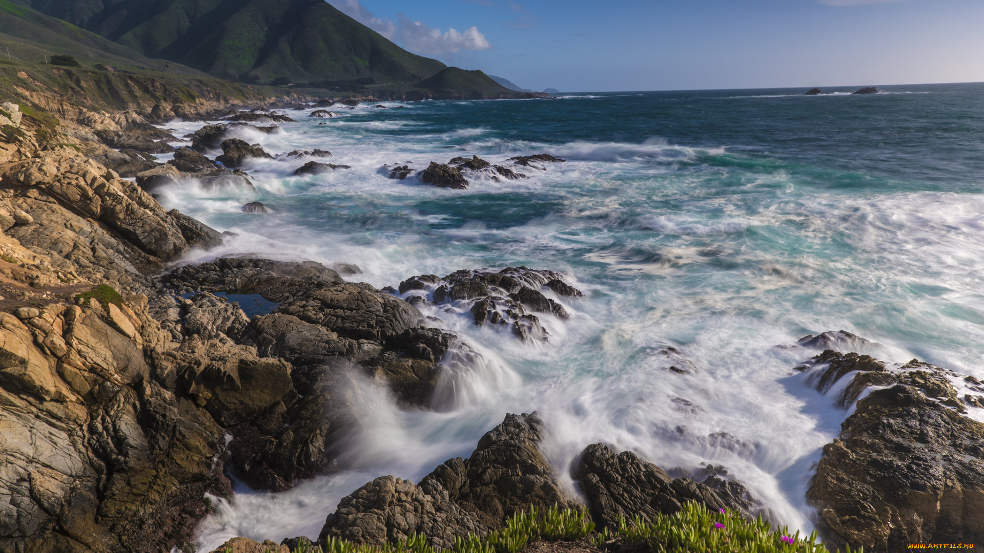 природа, побережье, простор