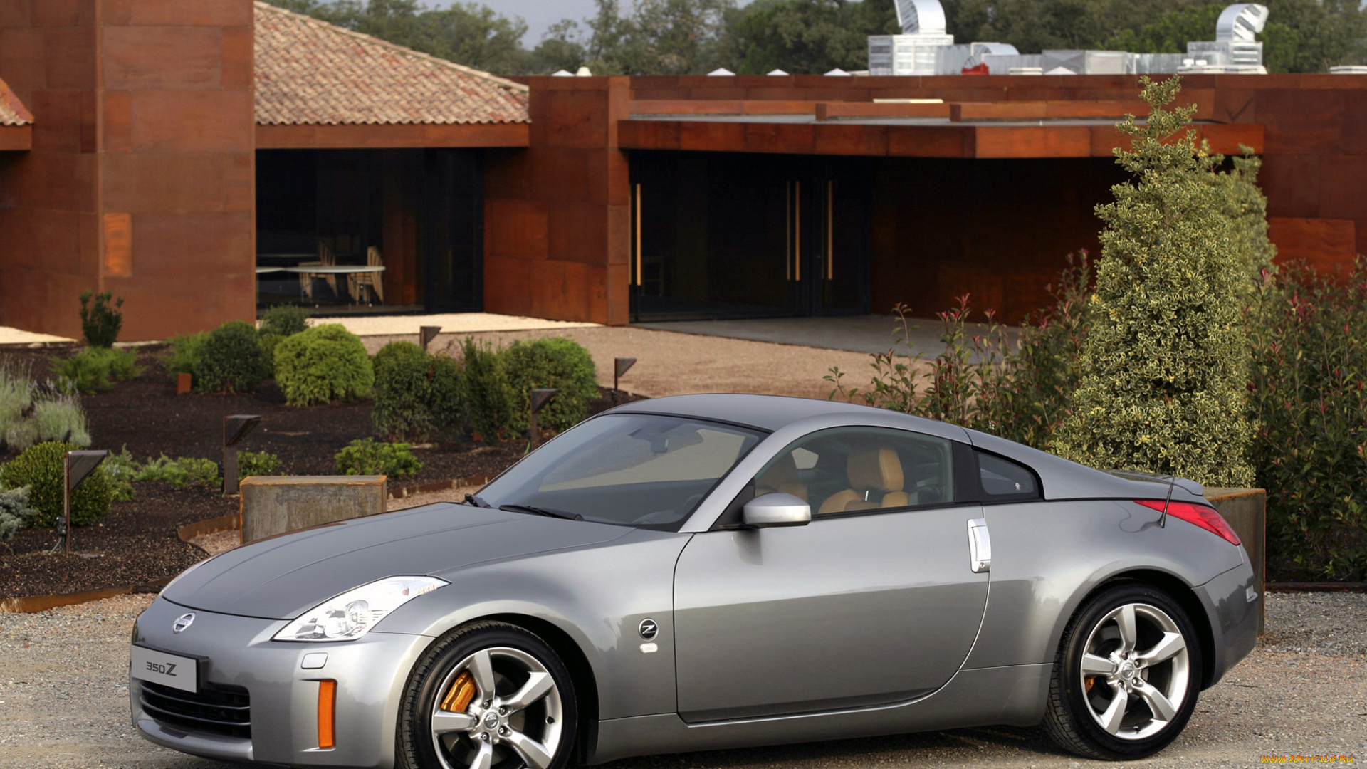 nissan, 350z, автомобили, nissan, datsun, ниссан, серебристый, дом, двор