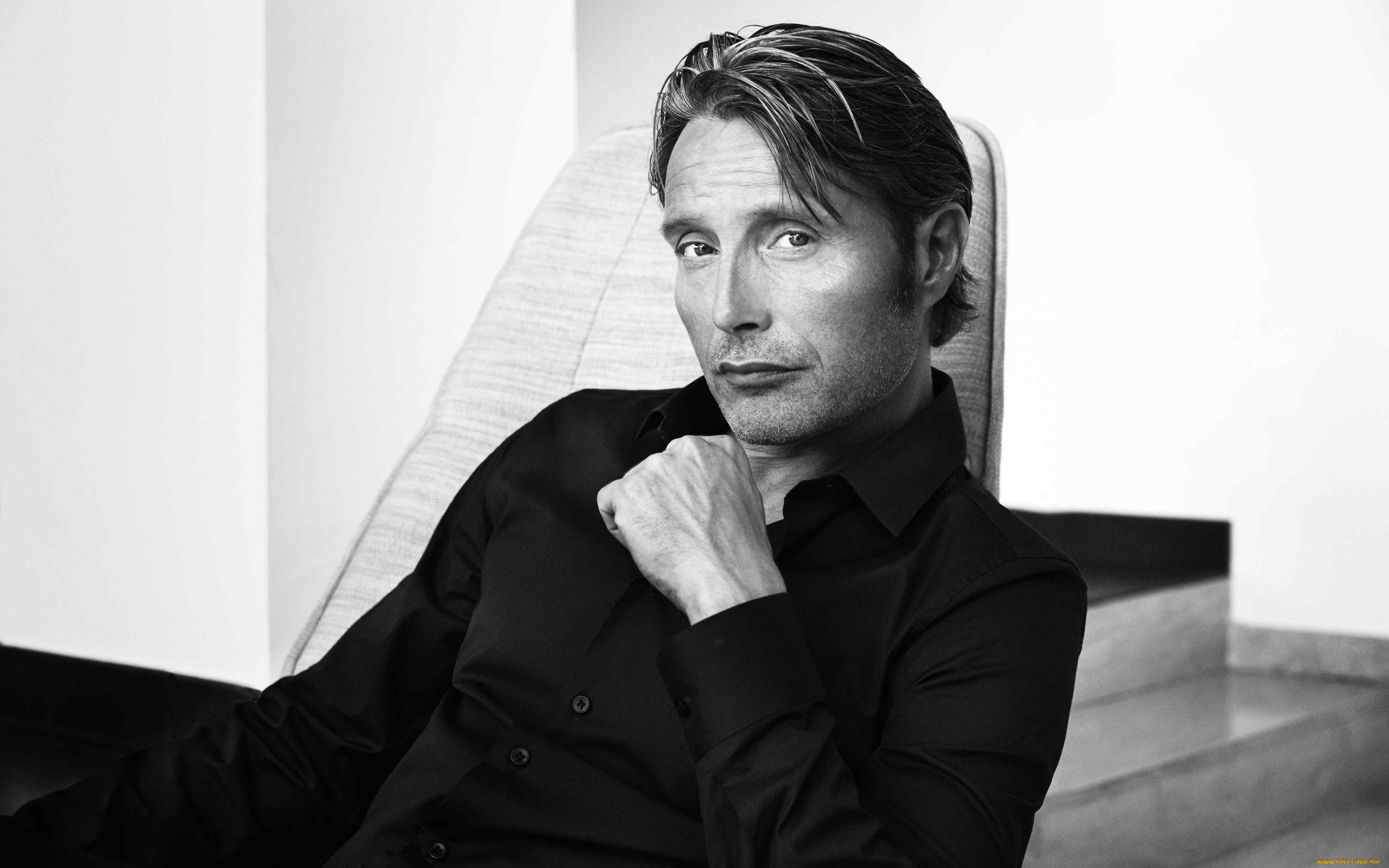 мужчины, mads, mikkelsen, монохром