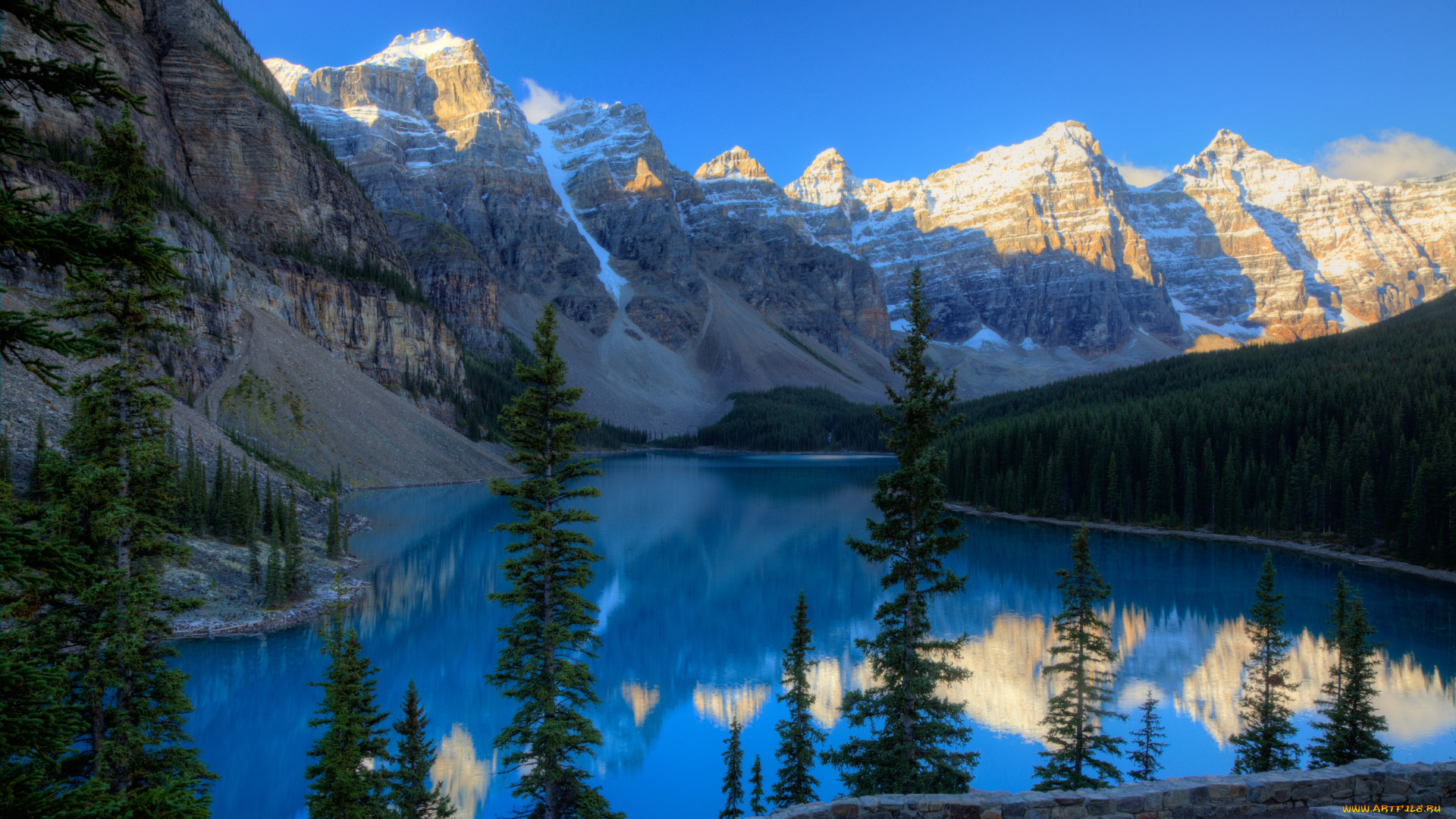 природа, пейзажи, горы, озеро, канада, moraine, lake