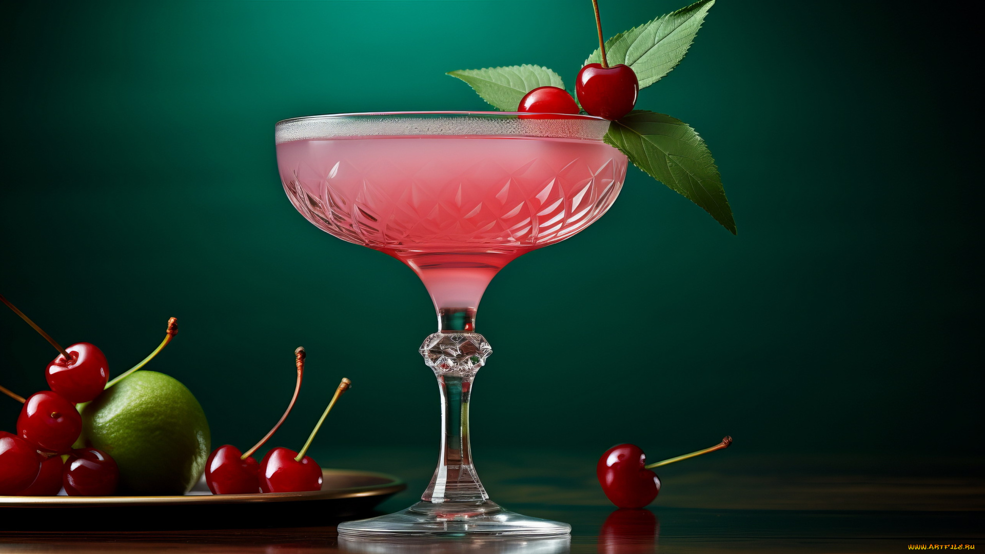 еда, напитки, , коктейль, лайм, вишни, коктейль, бокал