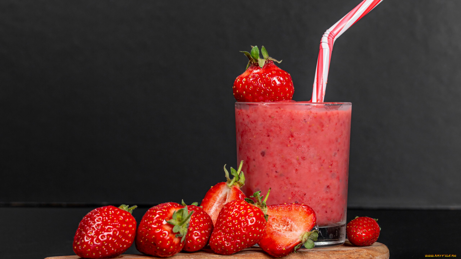 еда, напитки, ягоды, клубника, клубничный, смузи