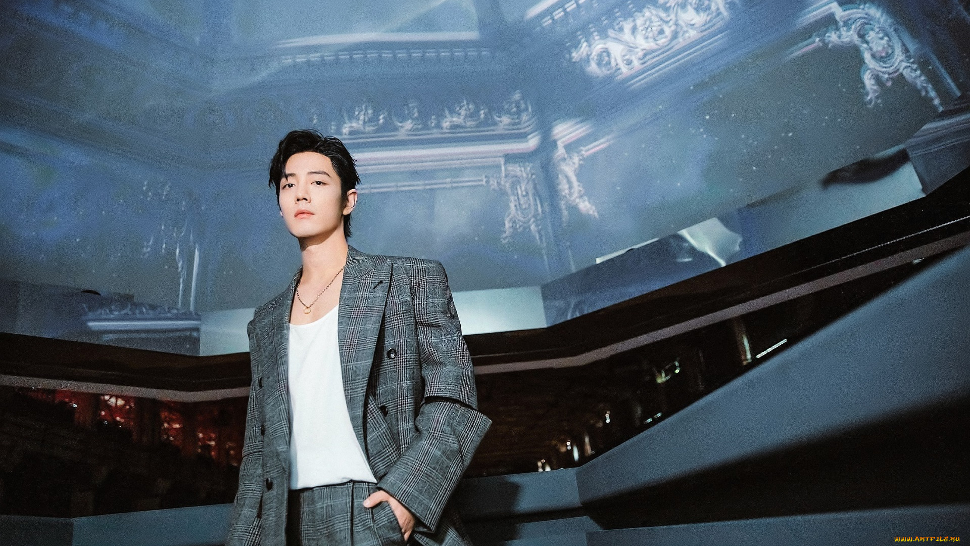 мужчины, xiao, zhan, актер, костюм, зал