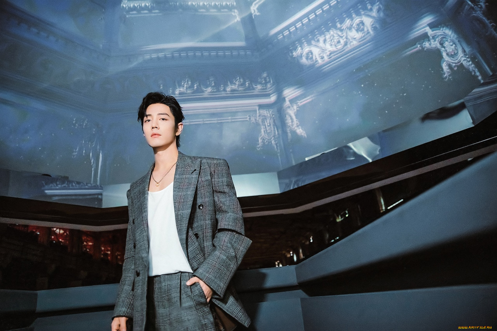 мужчины, xiao, zhan, актер, костюм, зал