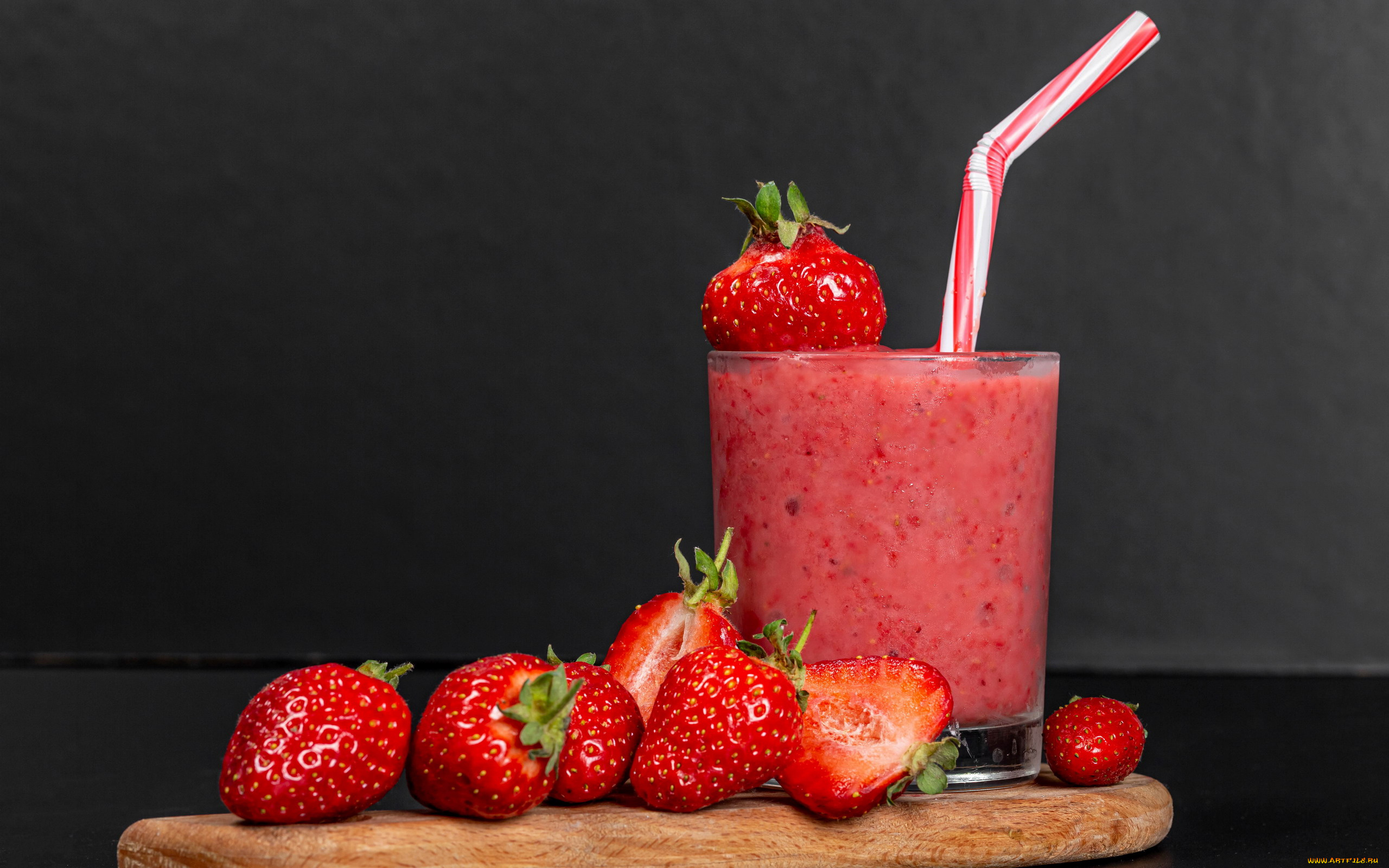 еда, напитки, ягоды, клубника, клубничный, смузи