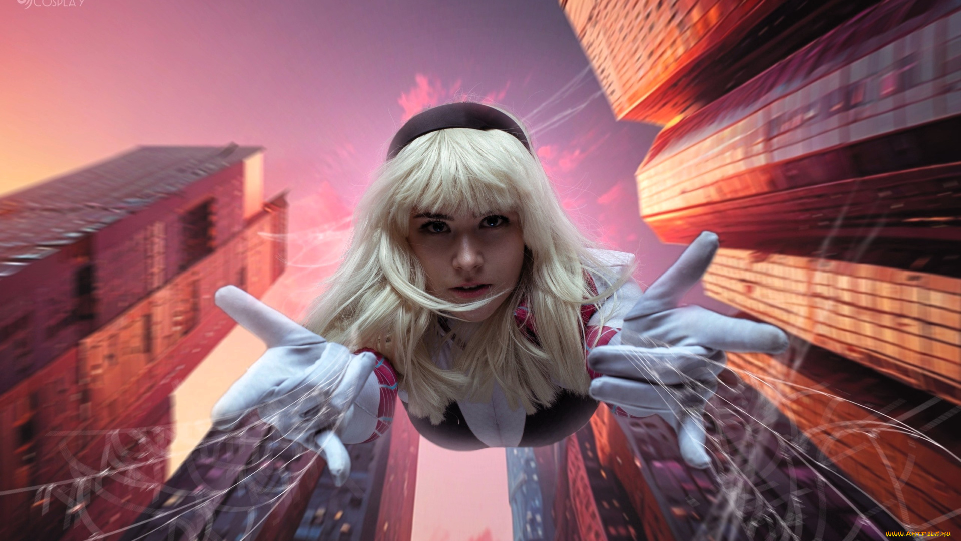 девушки, ира, сокол, образ, косплей, наряд, костюм, паутина, город, дома